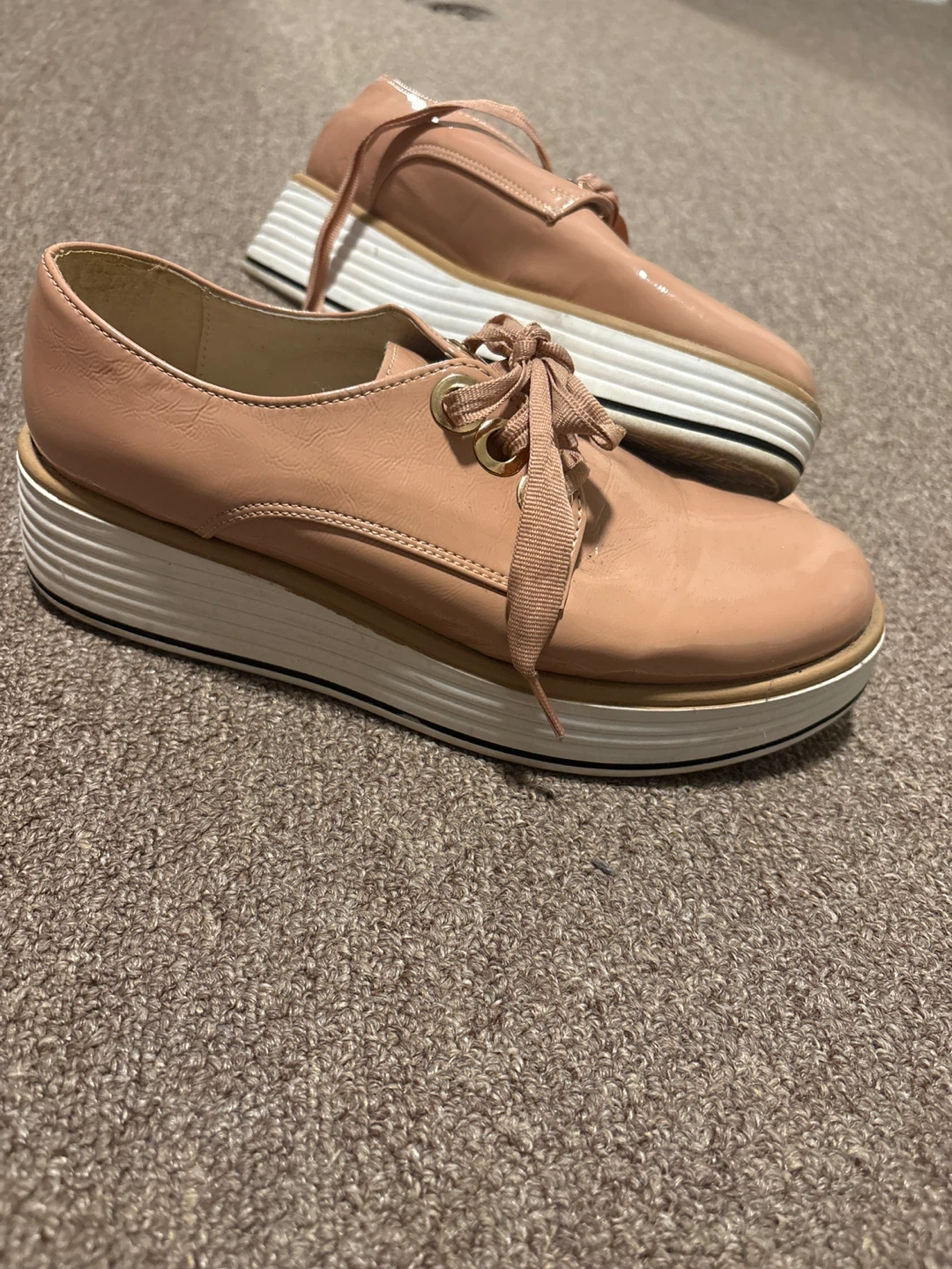 Women's Pink Platform Oxford Shoes - photo 2