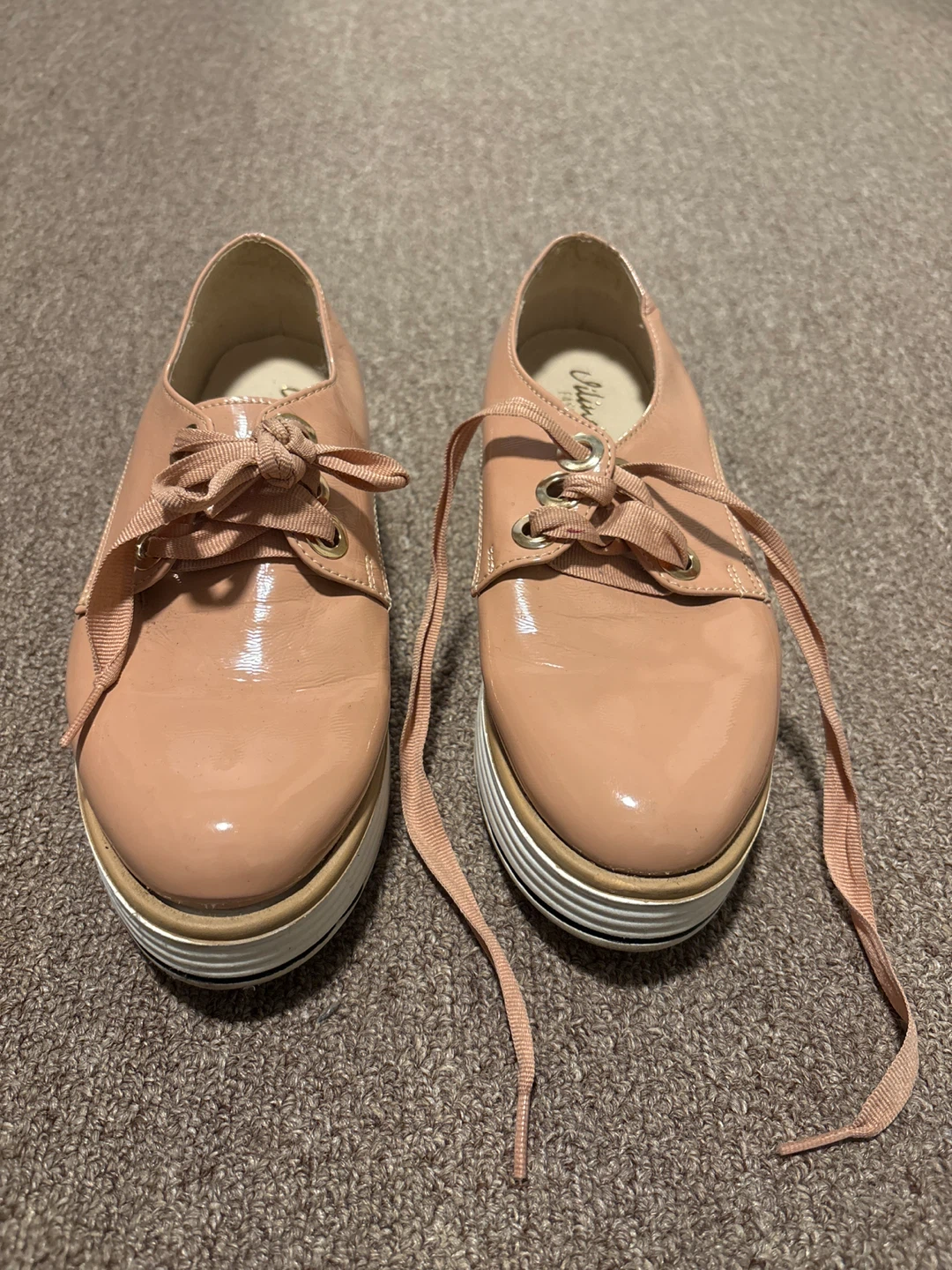 Women's Pink Platform Oxford Shoes