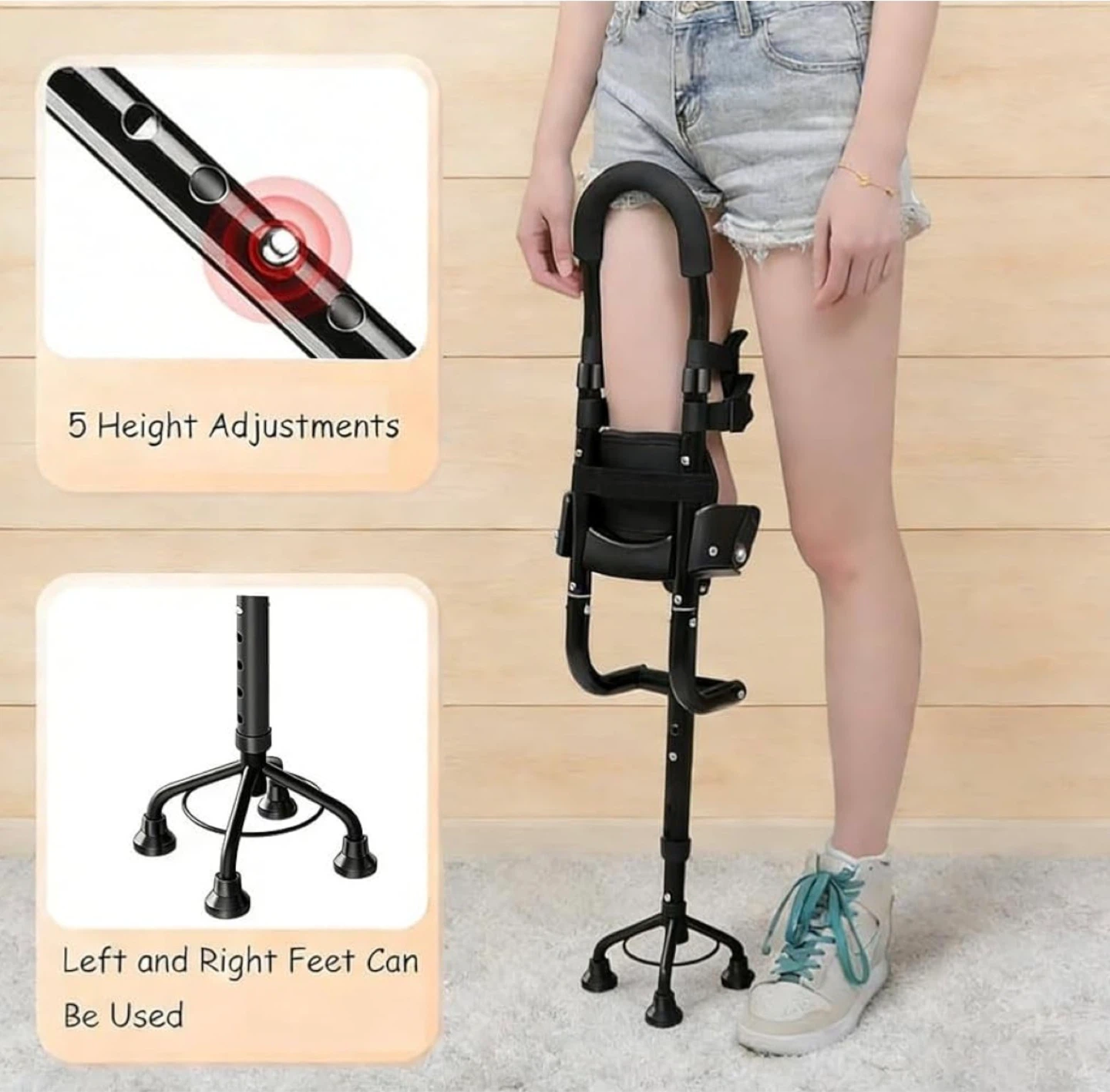 Folding Walking Cane Seat with 330 lbs Capacity - photo 4