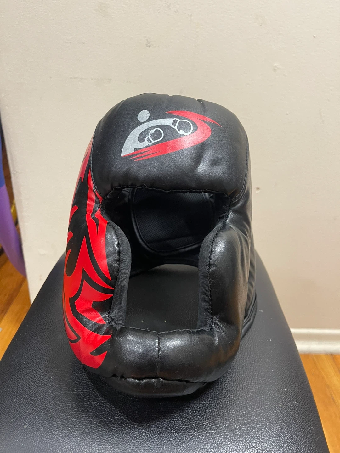 Black Boxing Headgear with Red Flames - photo 2