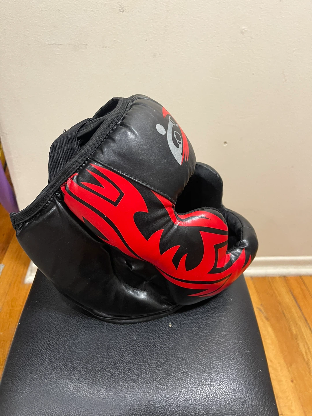 Black Boxing Headgear with Red Flames - photo 3