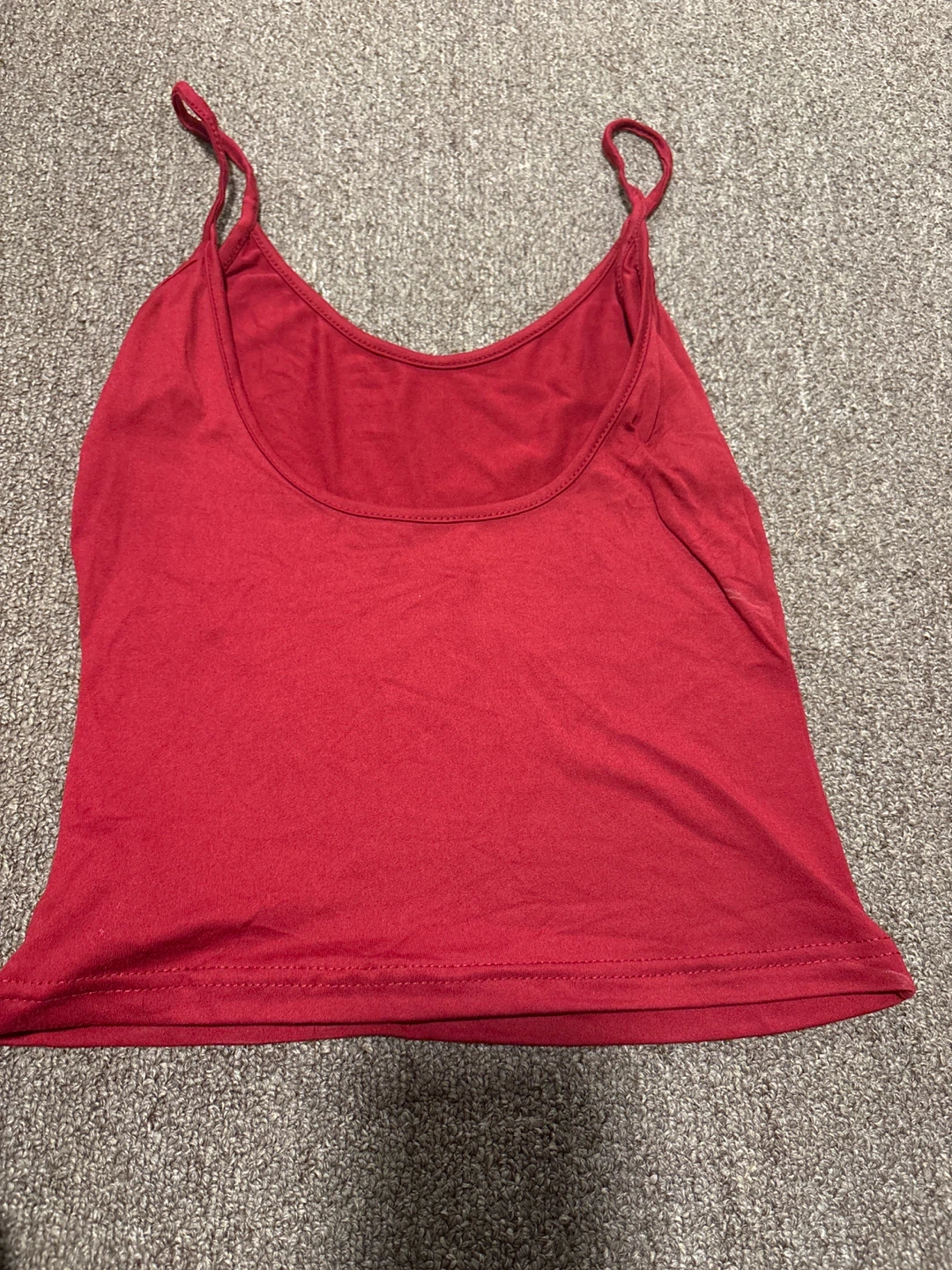 Red Spaghetti Strap Crop Top