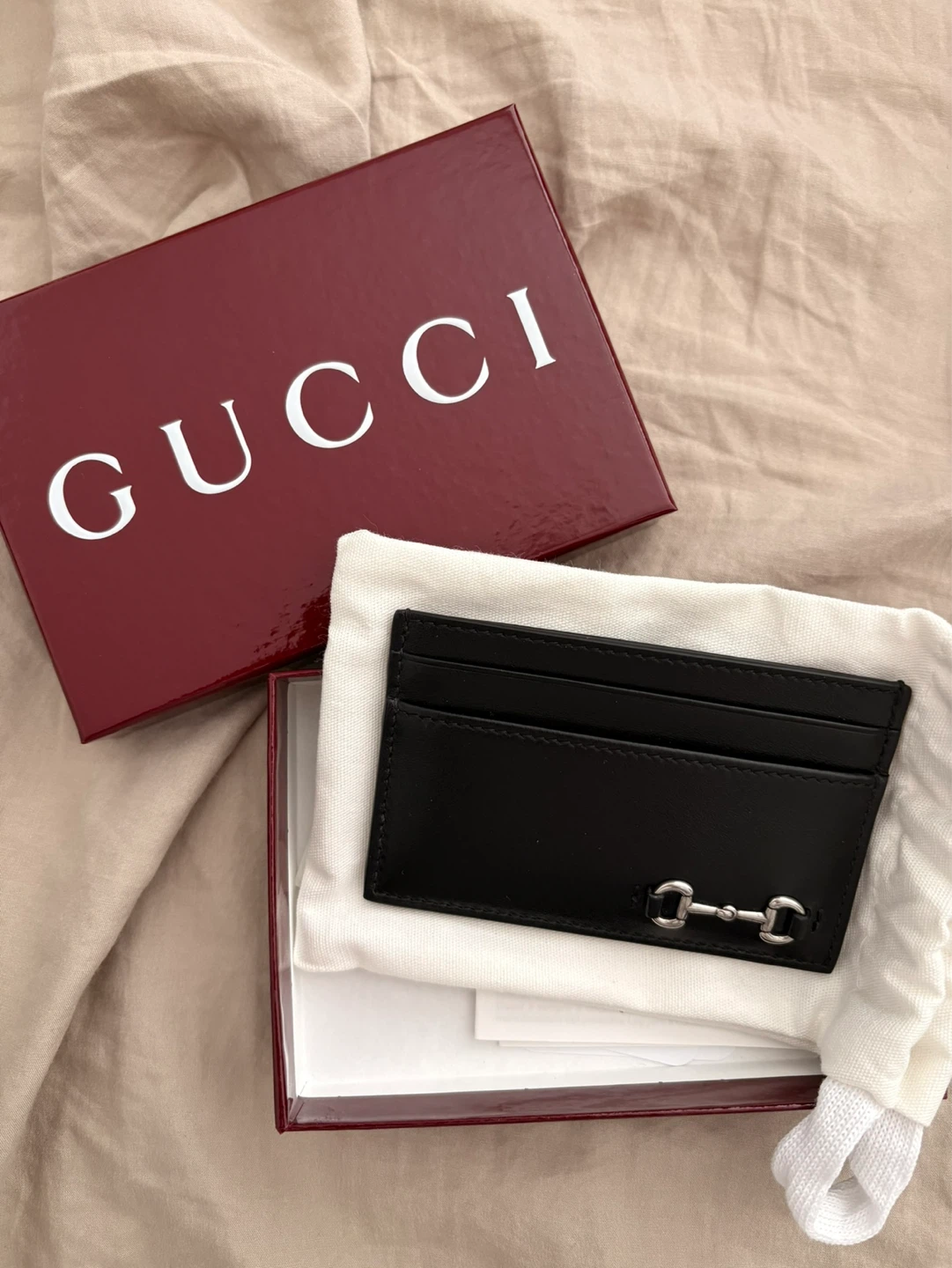 Gucci Black Leather Horsebit Card Holder