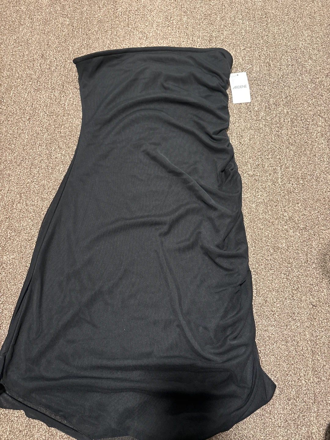 Ardene Black Strapless Ruched Midi Dress