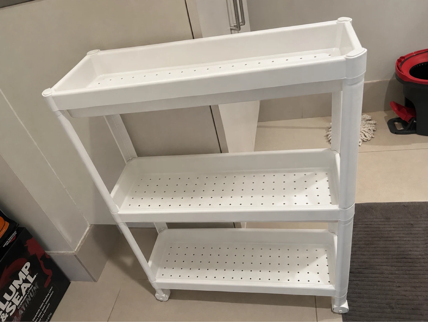 White 3-Tier Rolling Storage Cart