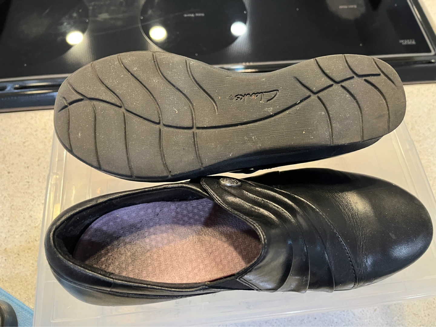 Clarks Black Leather Slip-On Shoes - photo 3