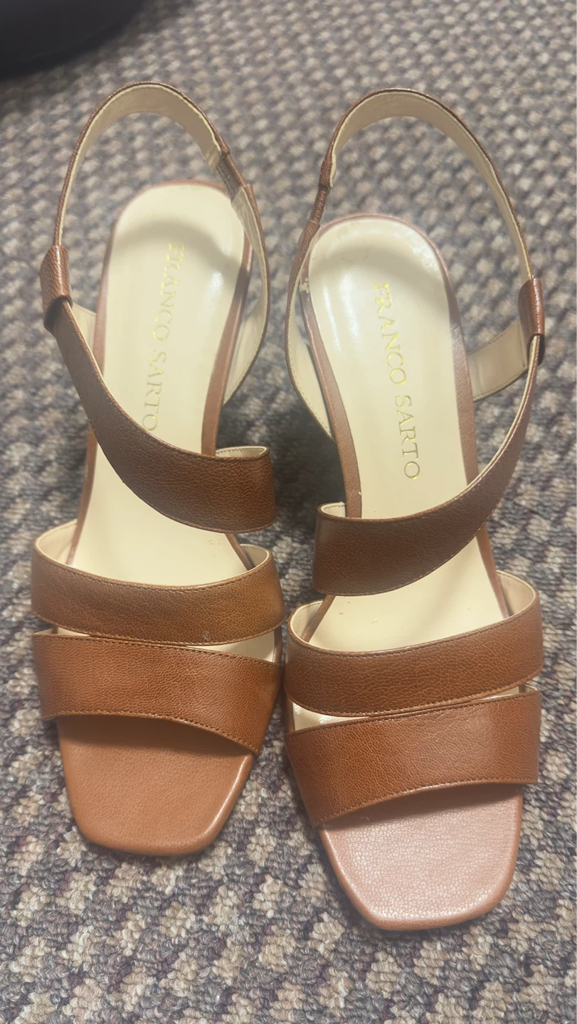 Franco Sarto Brown Wedge Sandals