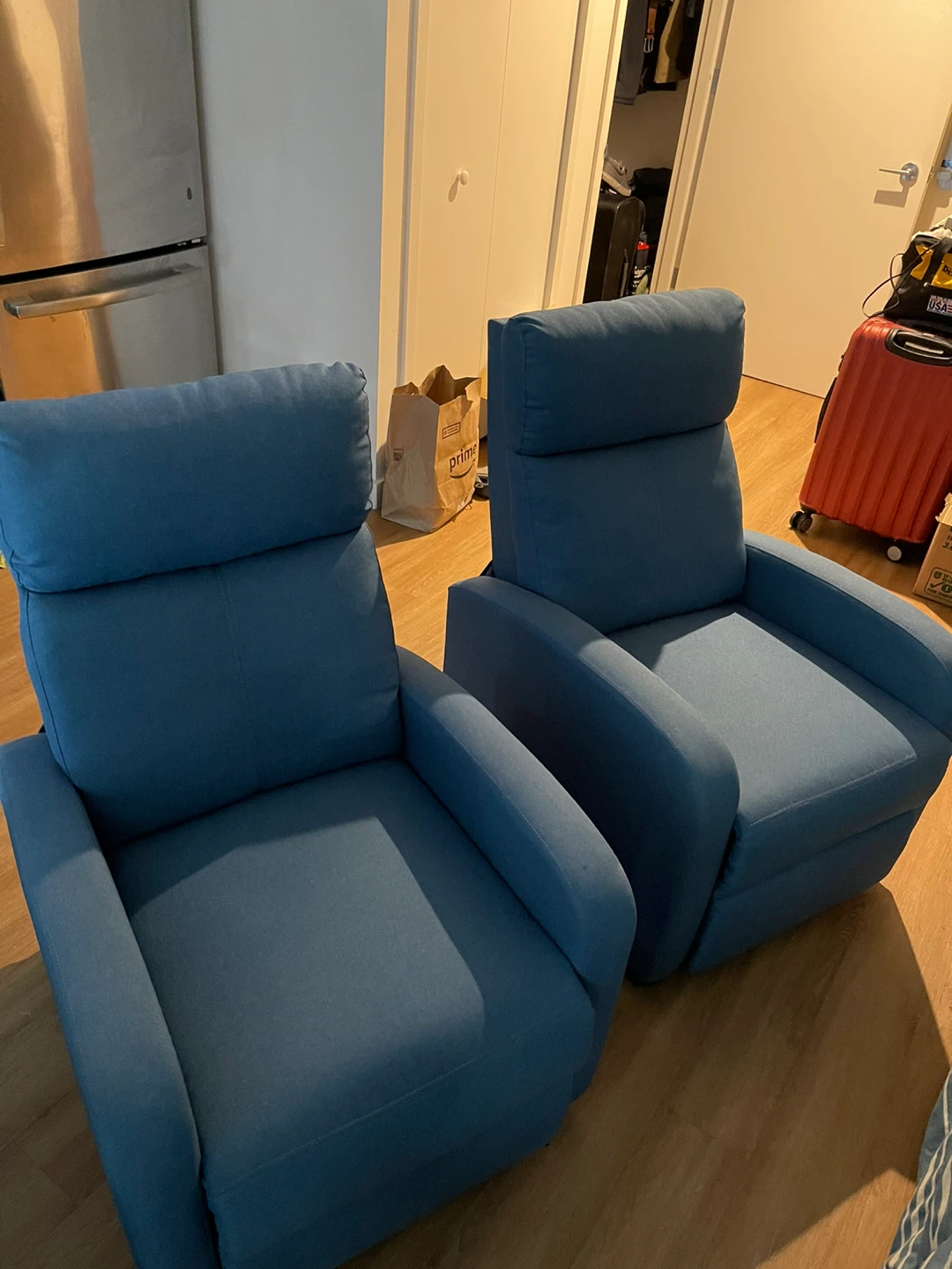 Blue Recliner Chairs (Set of 2)