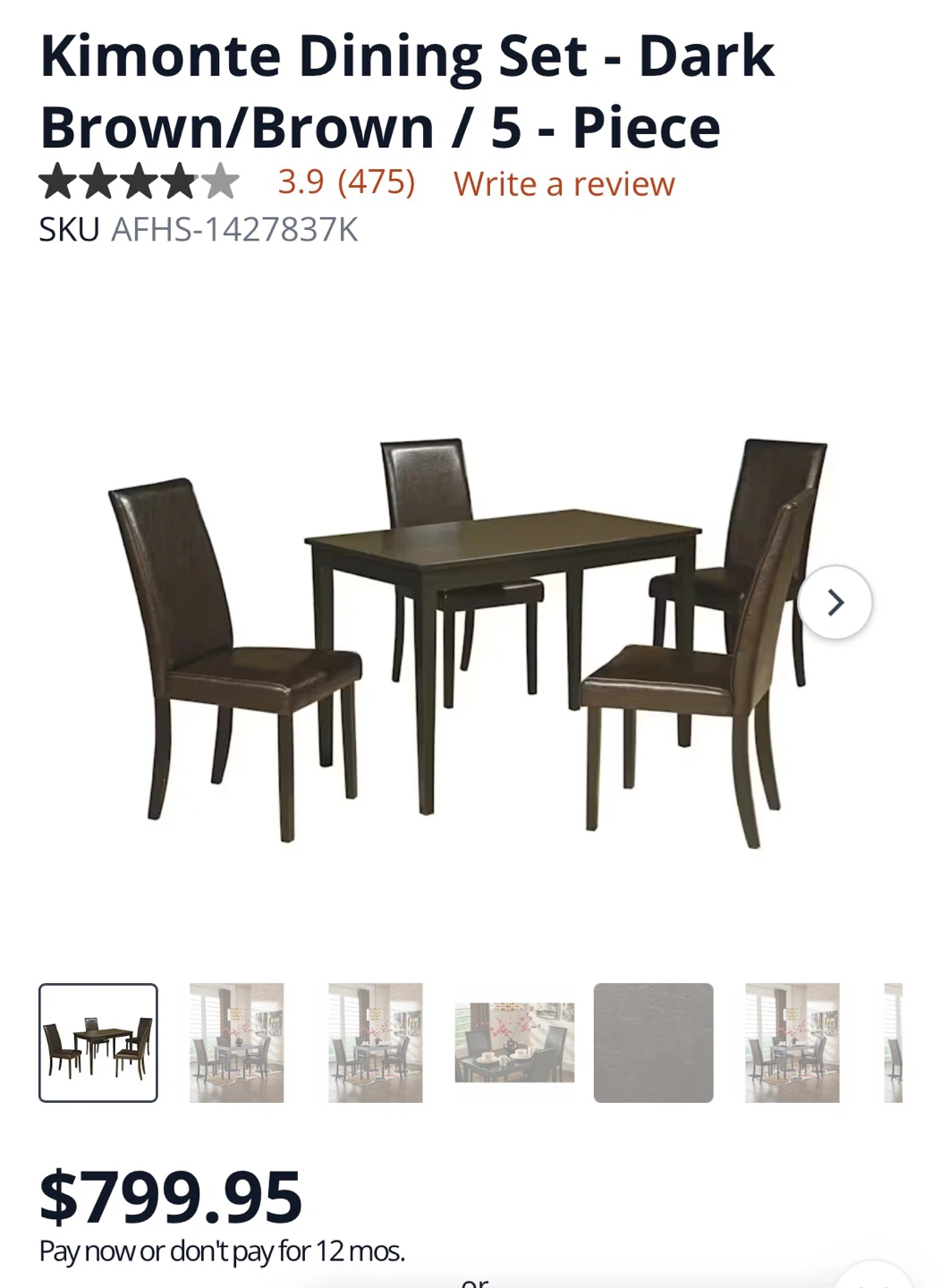 Kimonte 5-Piece Dining Set