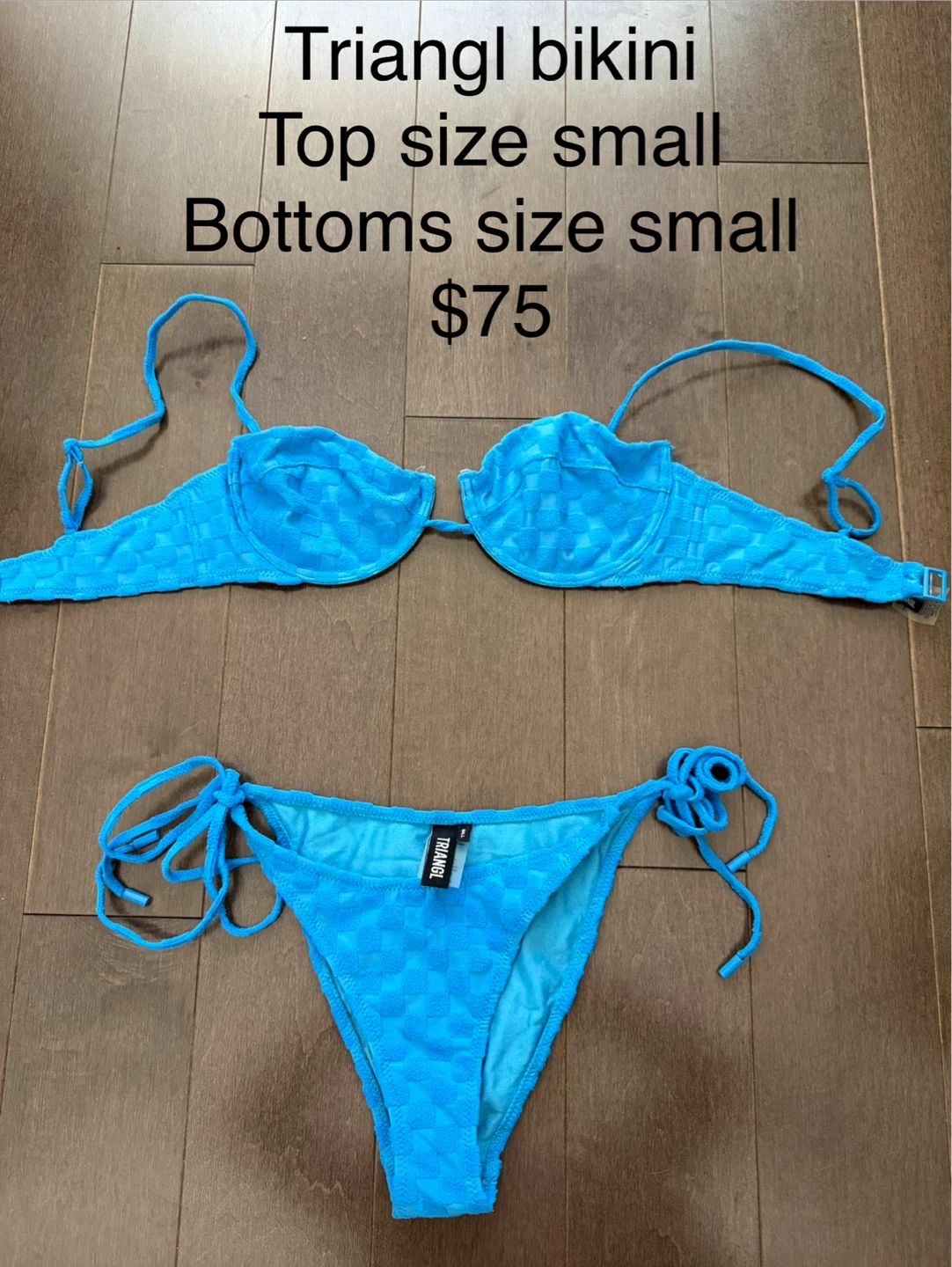 Triangl Bikini Set - Blue, Size Small