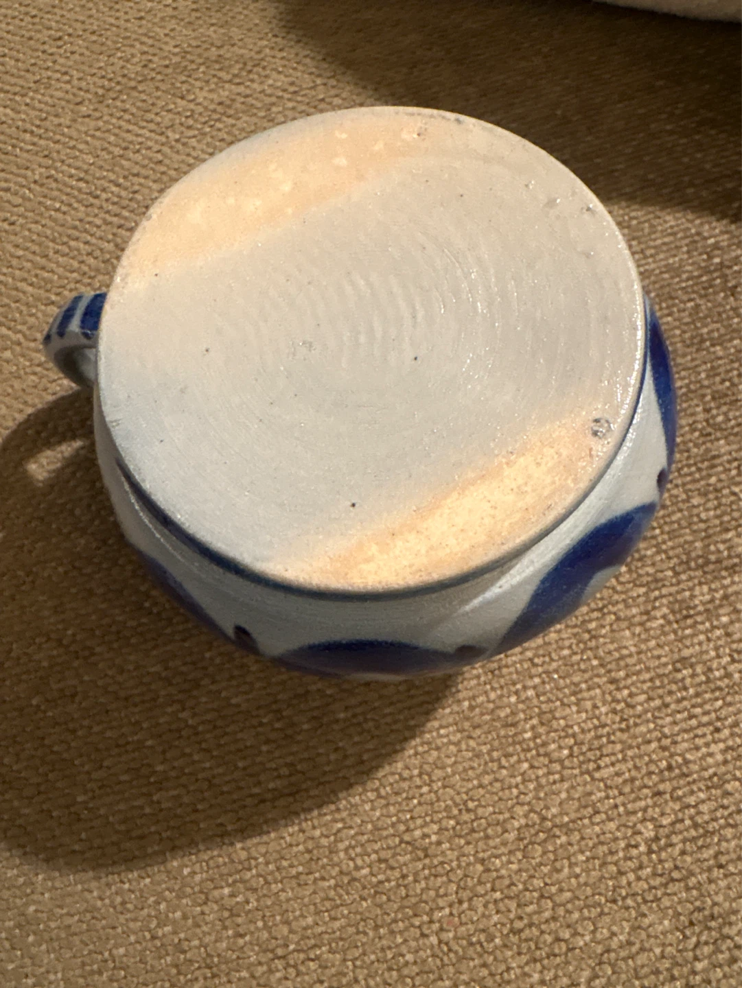 Ceramic Creamer Pitcher with Blue Swirl Design - photo 2