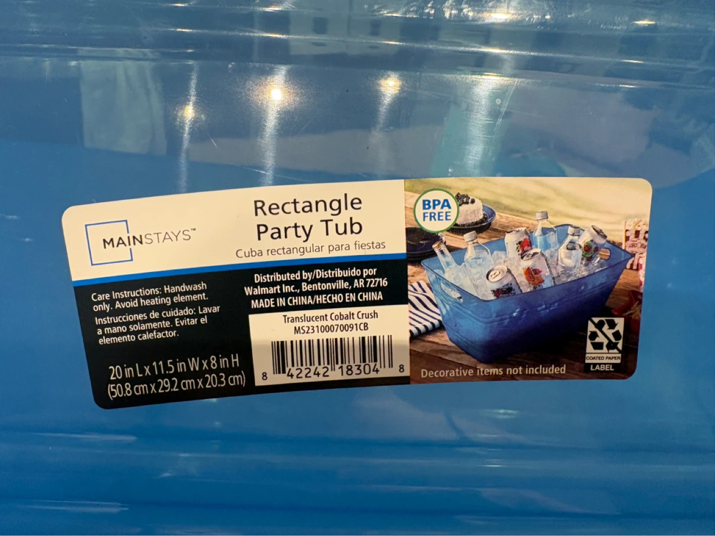 Mainstays Rectangle Party Tub - photo 3