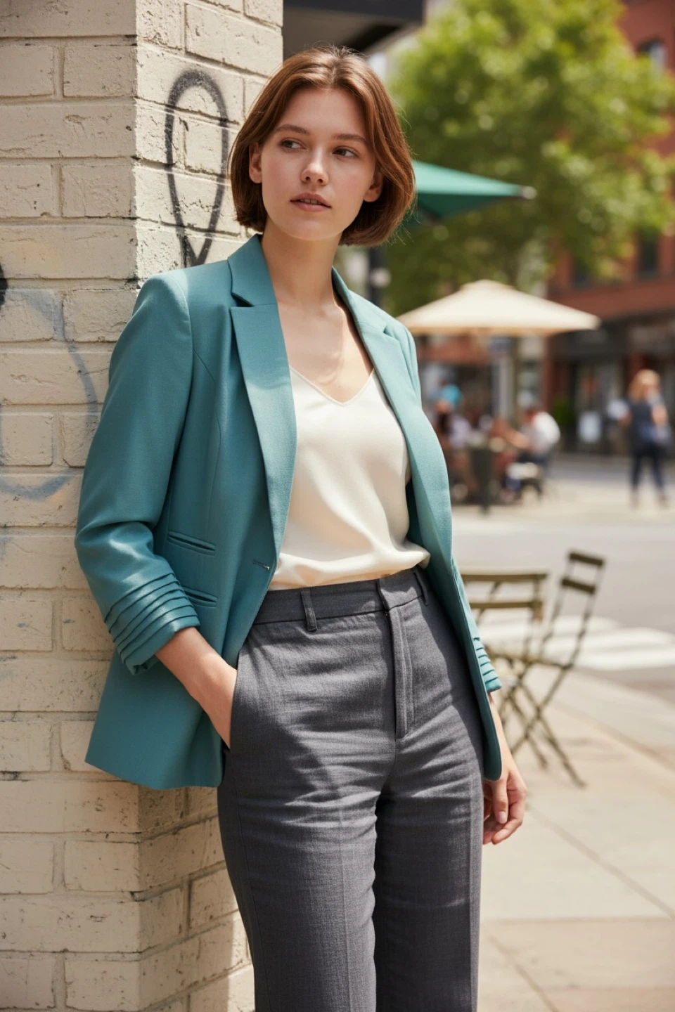 9&CO Teal Blazer Size 6