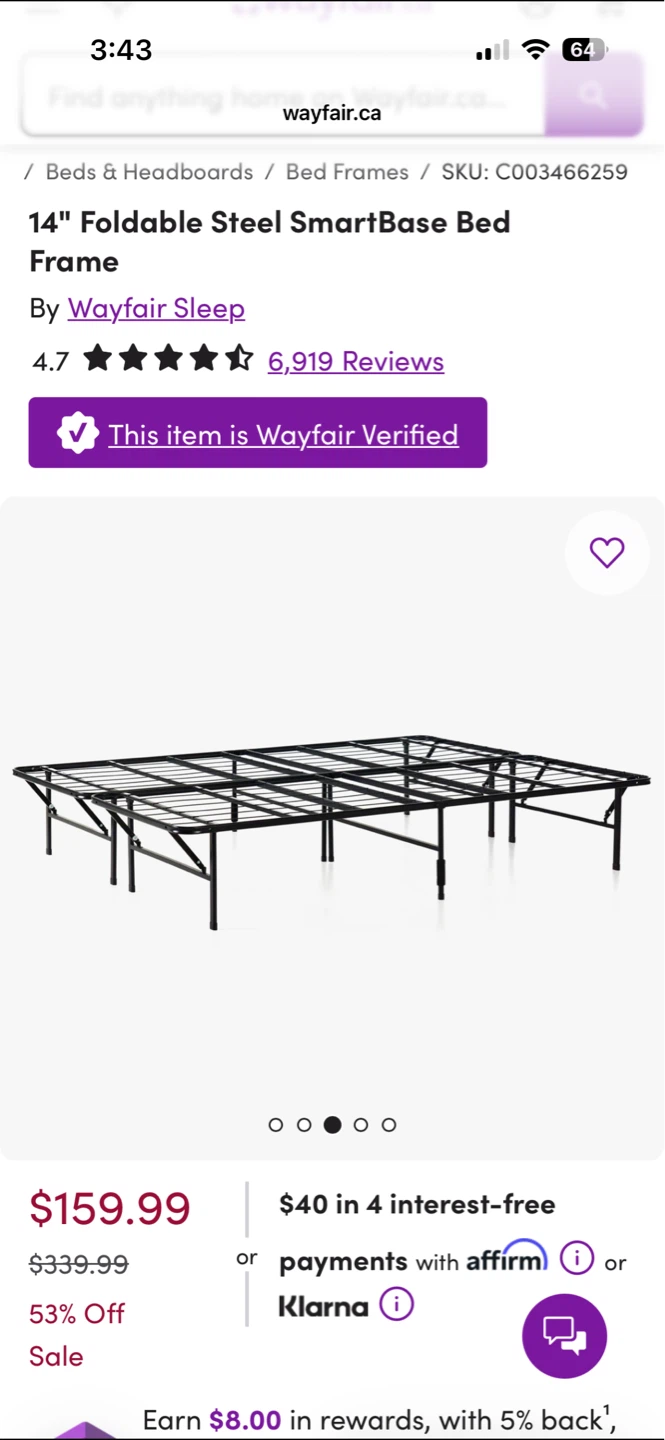 14" Foldable Steel SmartBase Bed Frame by Wayfair Sleep - photo 2