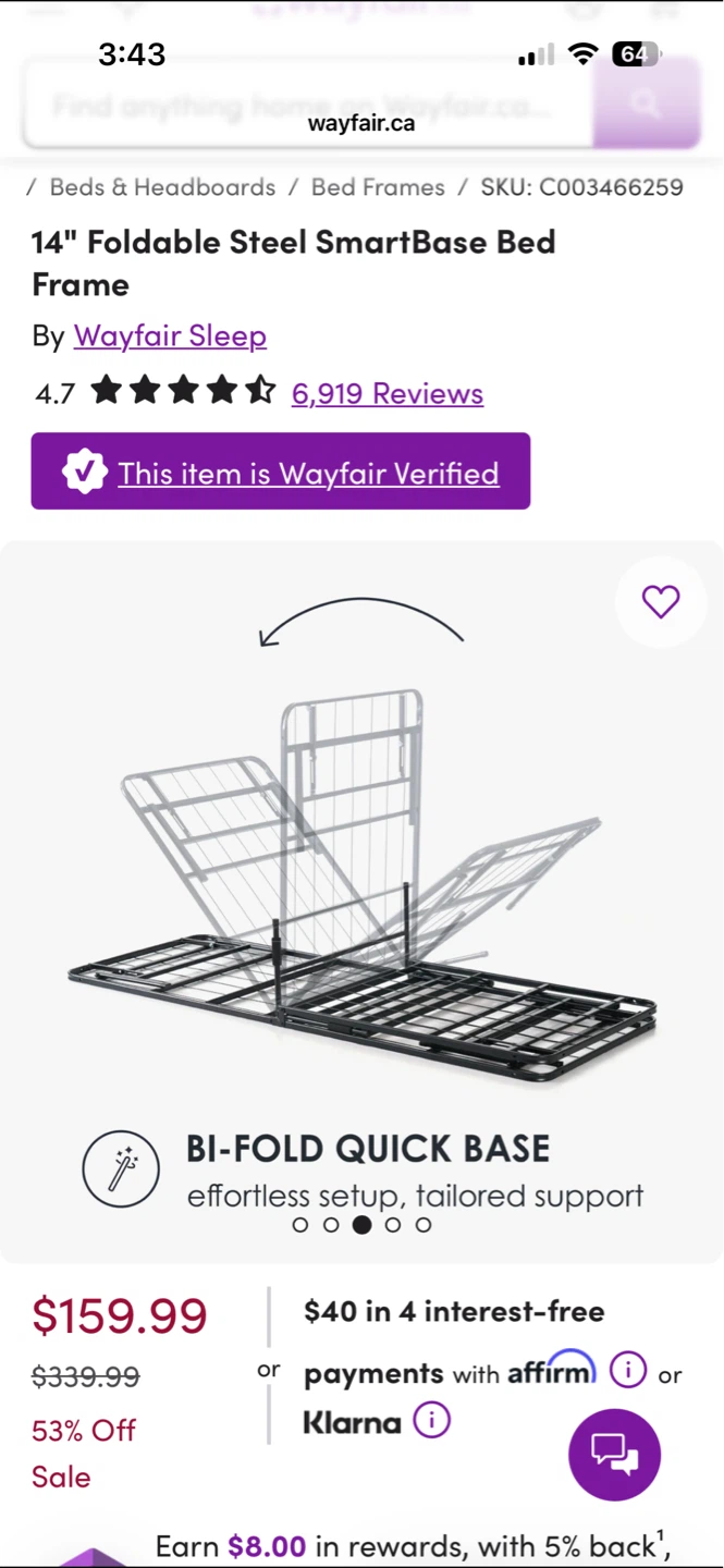 14" Foldable Steel SmartBase Bed Frame by Wayfair Sleep - photo 3