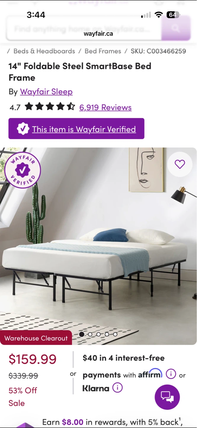 14" Foldable Steel SmartBase Bed Frame by Wayfair Sleep - photo 5