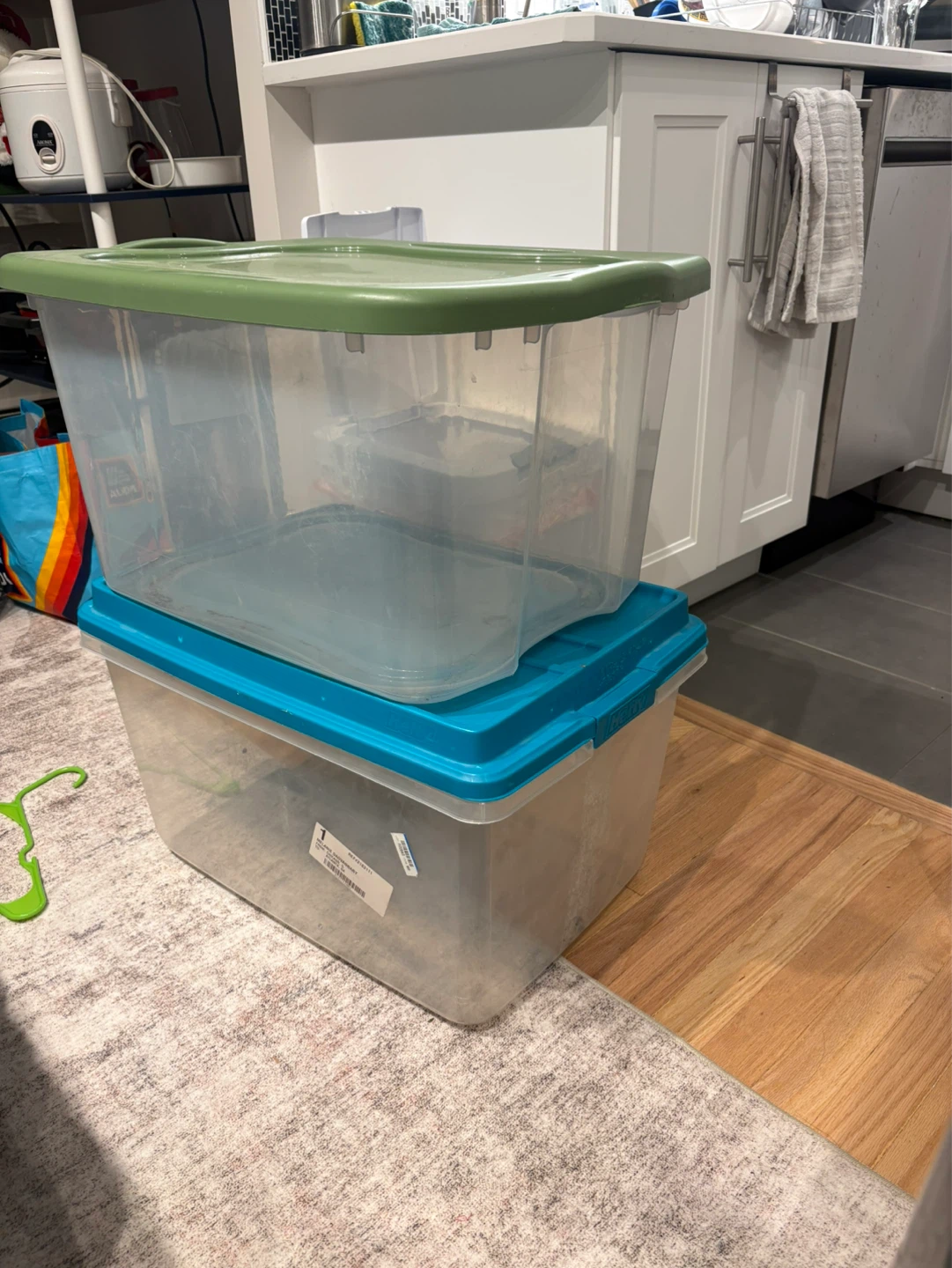 2 Clear Storage Totes with Lids