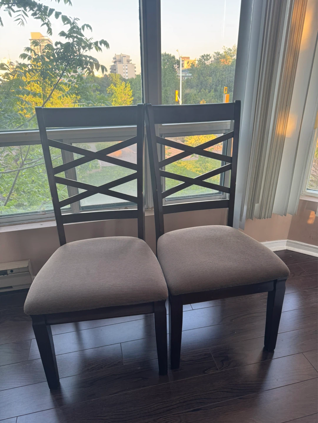 Dark Wood Dining Chairs (Set of 2)