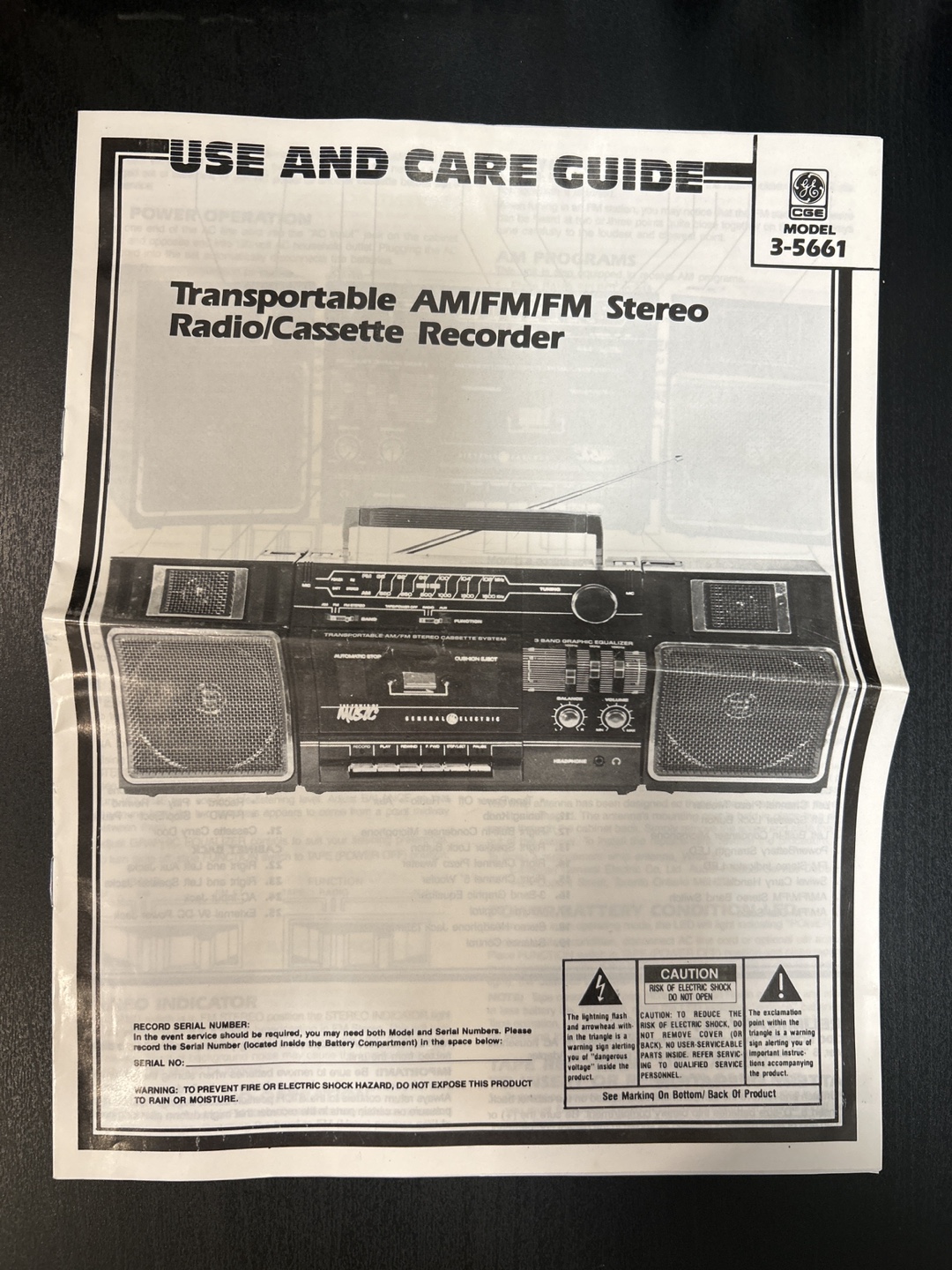 General Electric Radio/ Cassette Player/ recorder - photo 4