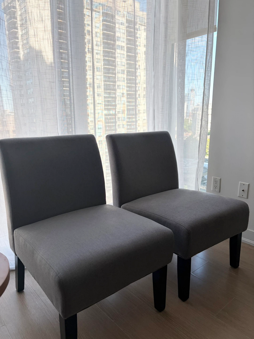 Pair of Grey Accent Chairs
