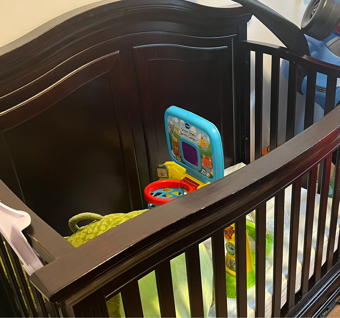 Dark Wood Baby Crib