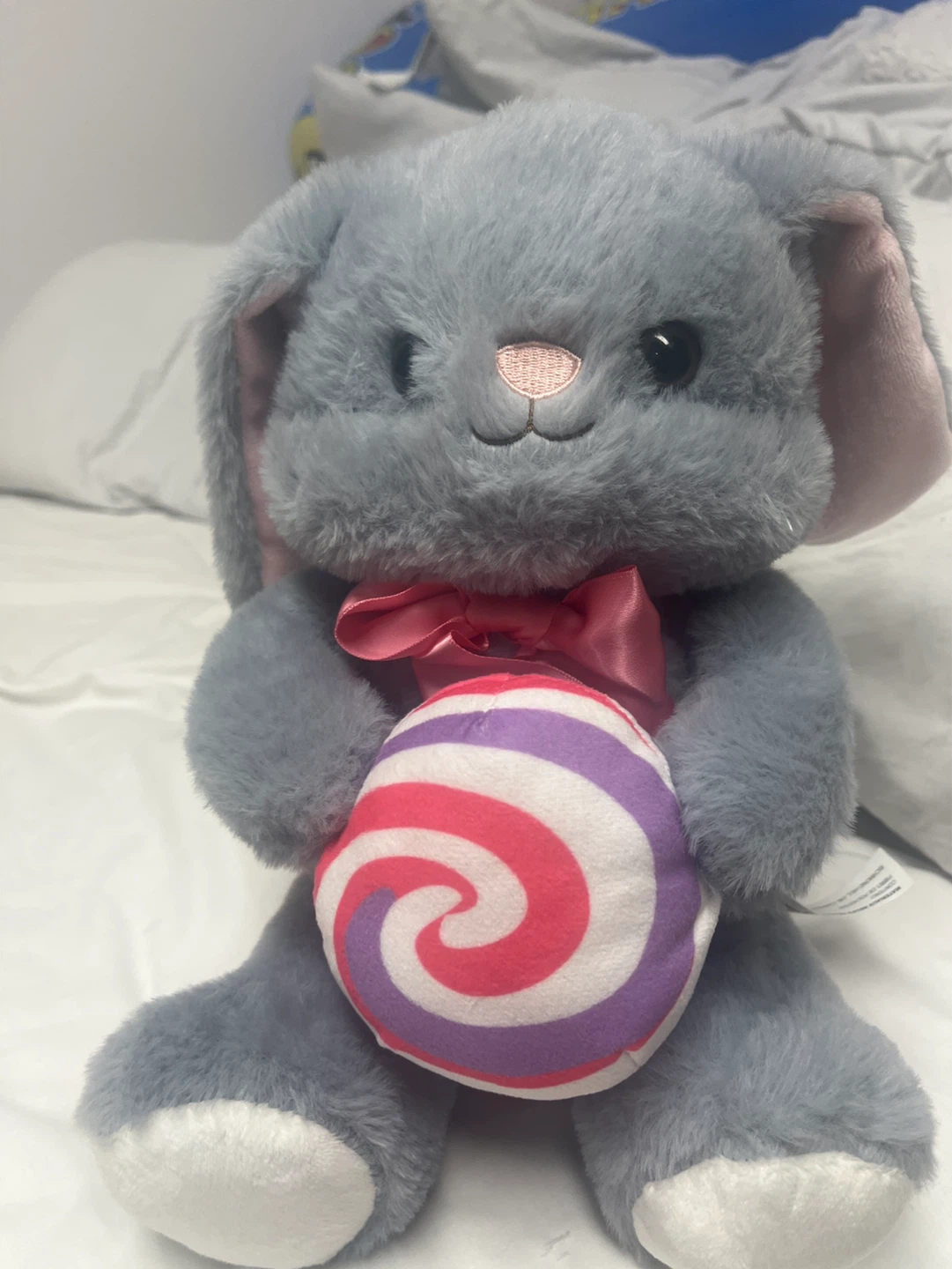 Plush Bunny Toy with Lollipop