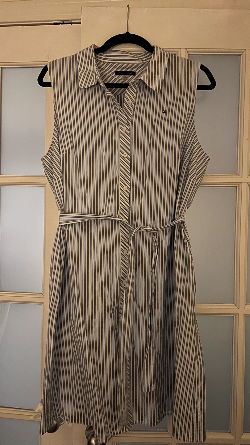 Striped Button-Up Shirt Dress