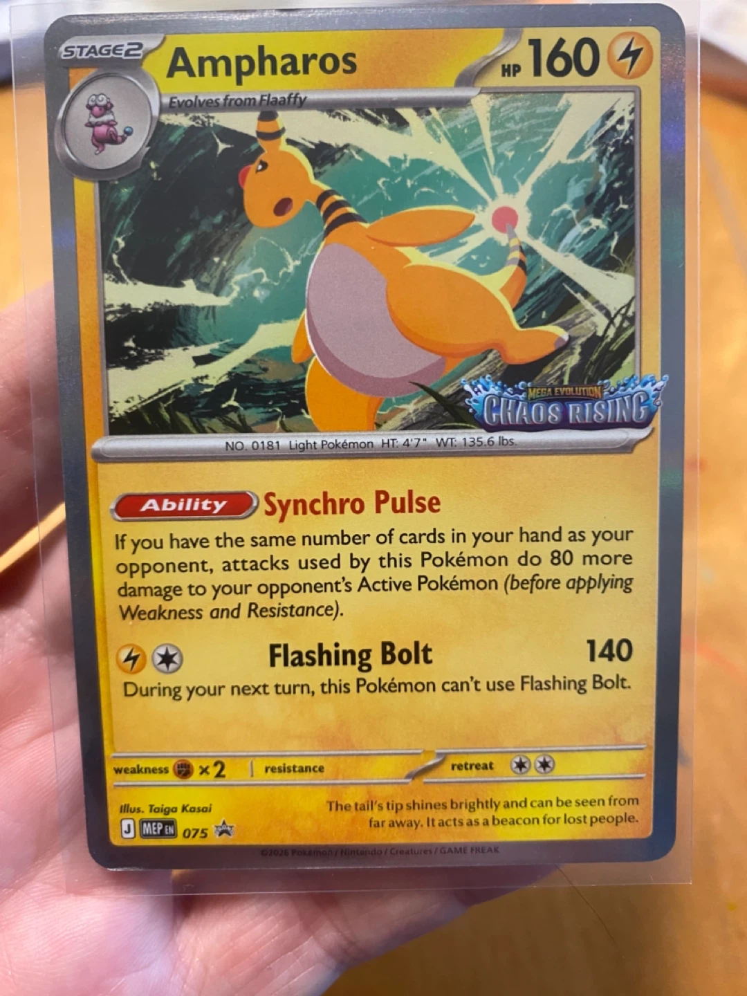 Pokemon Ampharos Chaos Rising Stamped Promo Card