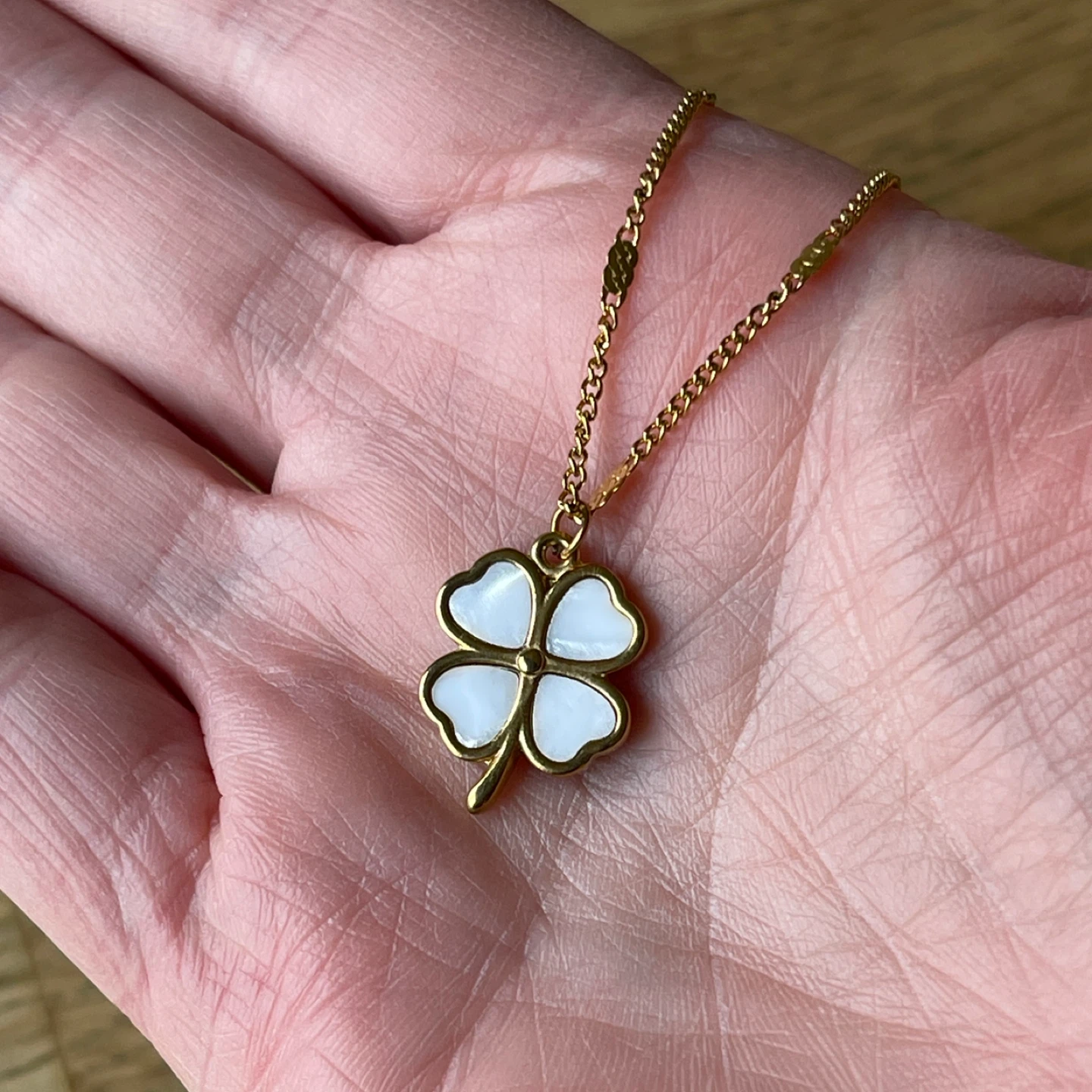 Four leaf clover stainless steel necklace - Good luck - photo 3