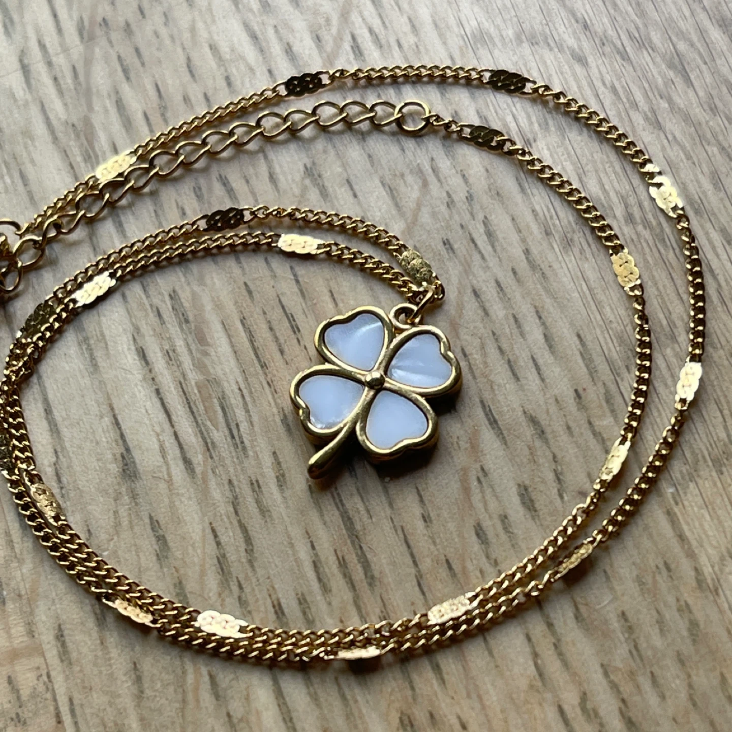Four leaf clover stainless steel necklace - Good luck - photo 2