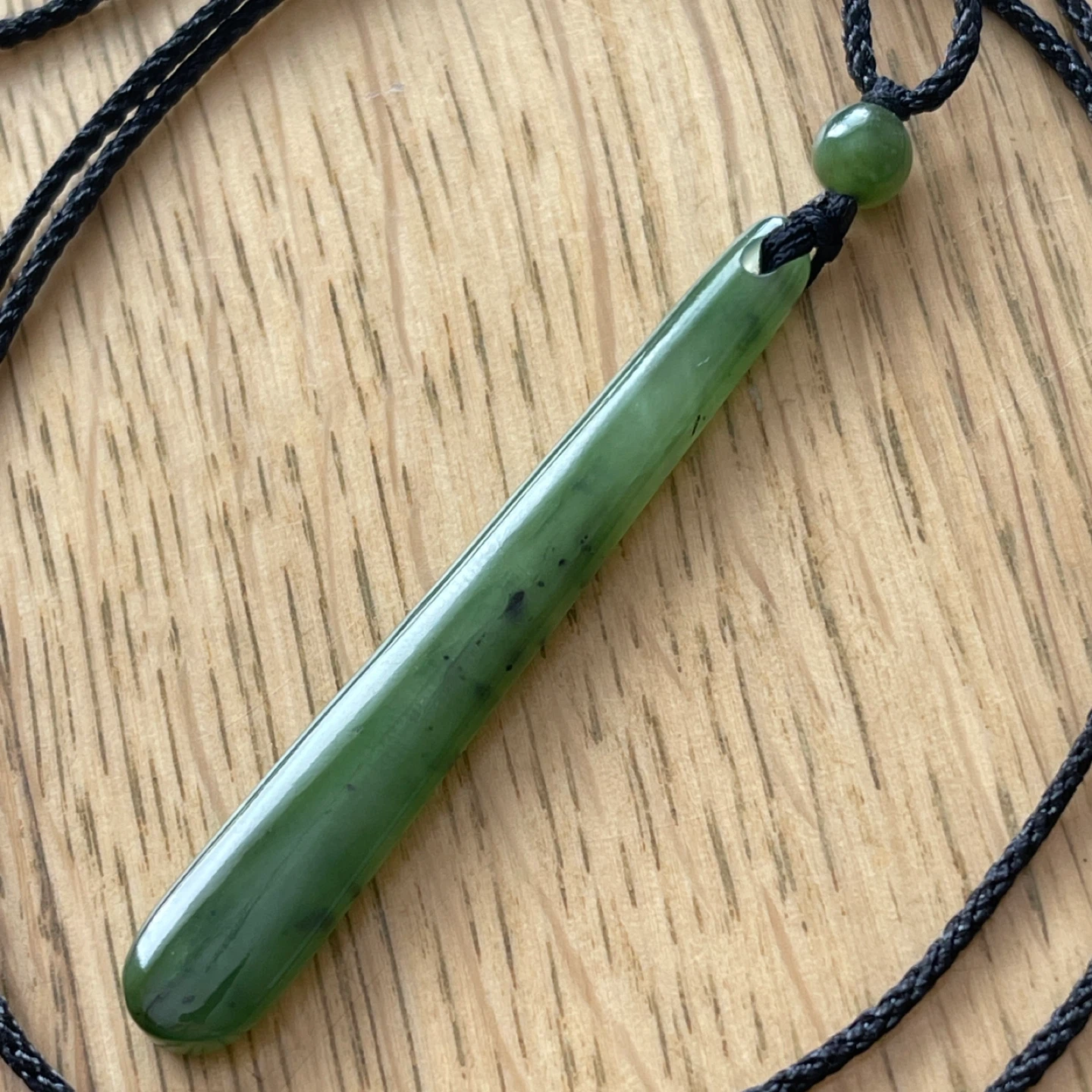 Canadian Nephrite Jade corded necklace - Prosperity