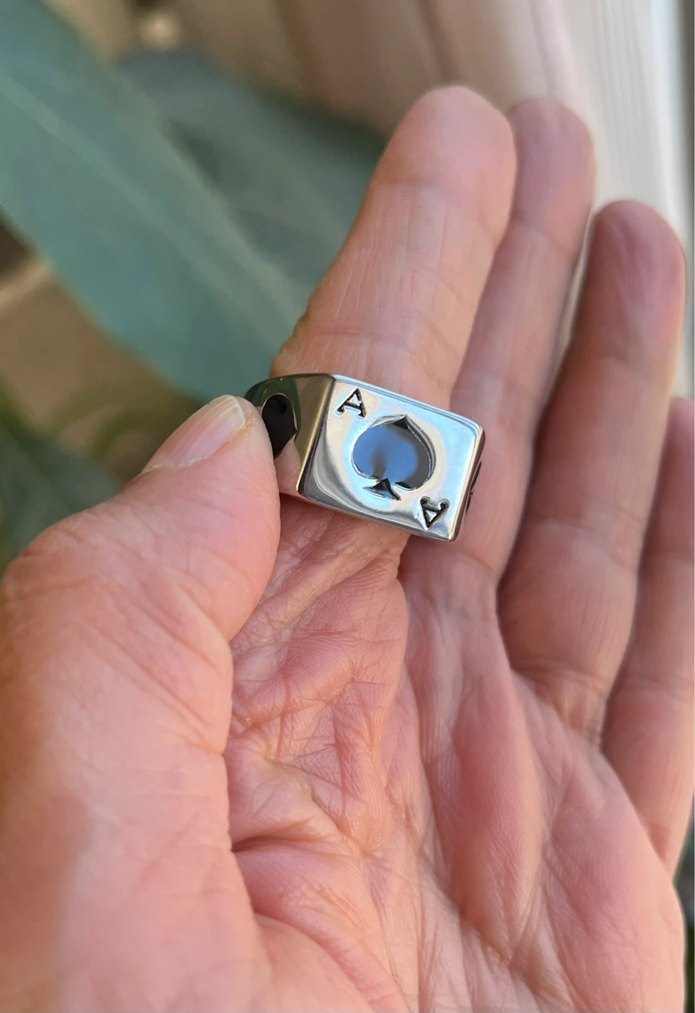 Ace of Spades Ring Size 11 Stainless steel