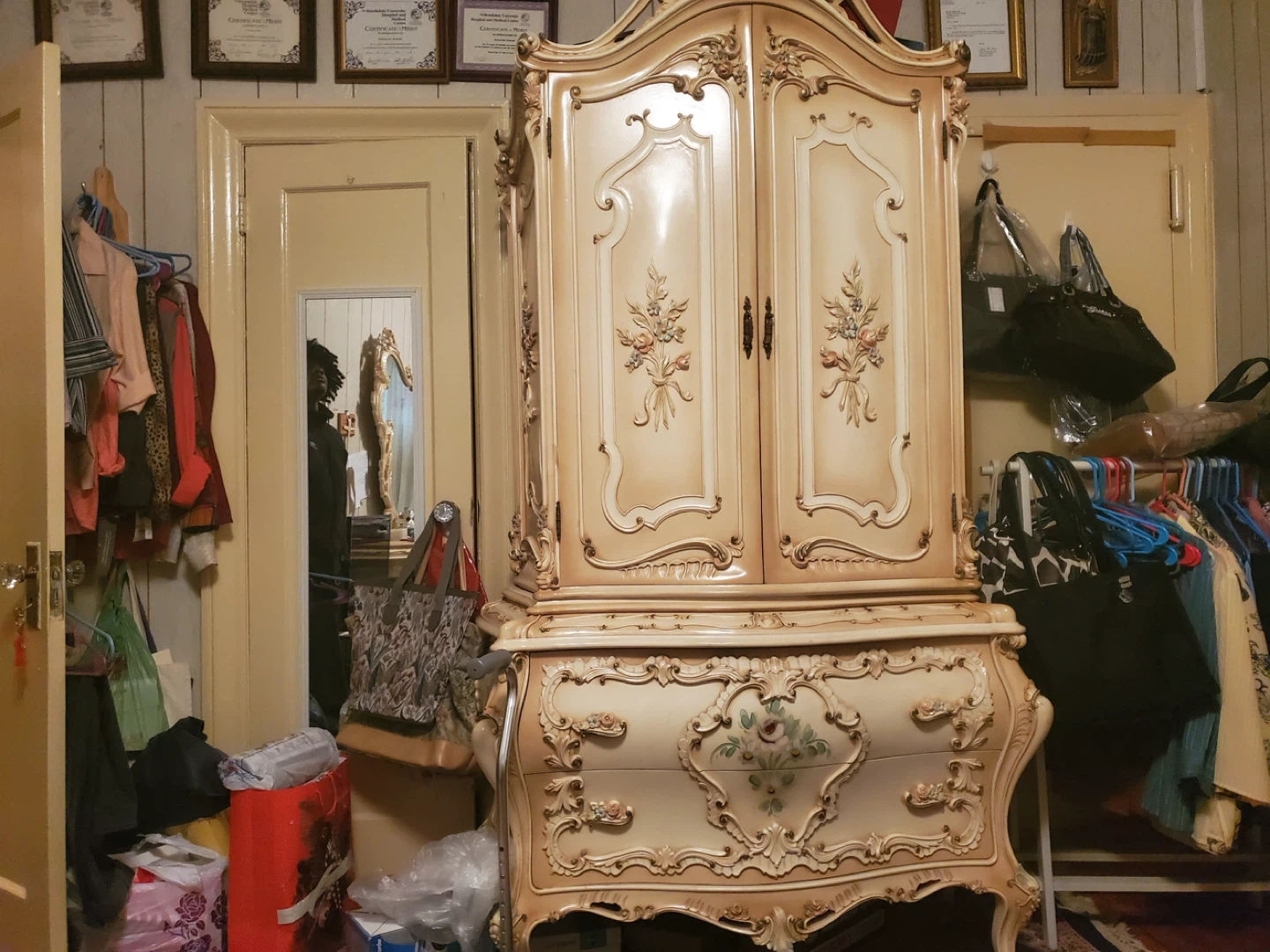 Vintage French Provincial Armoire Dresser