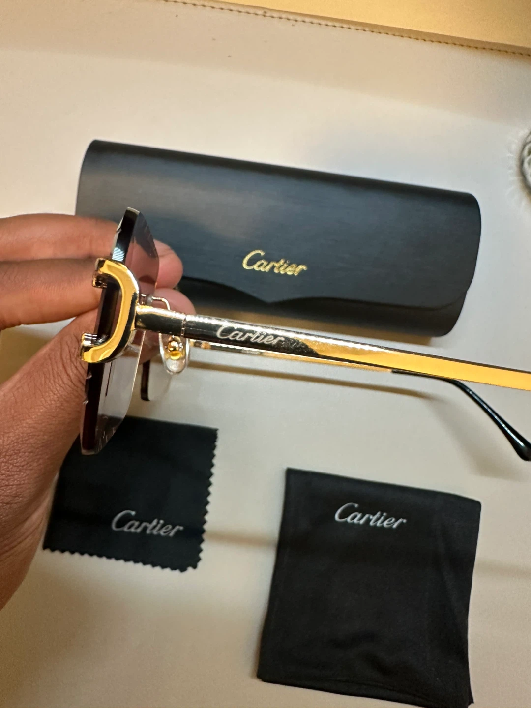Cartier Rimless Diamond Cut Sunglasses - photo 3