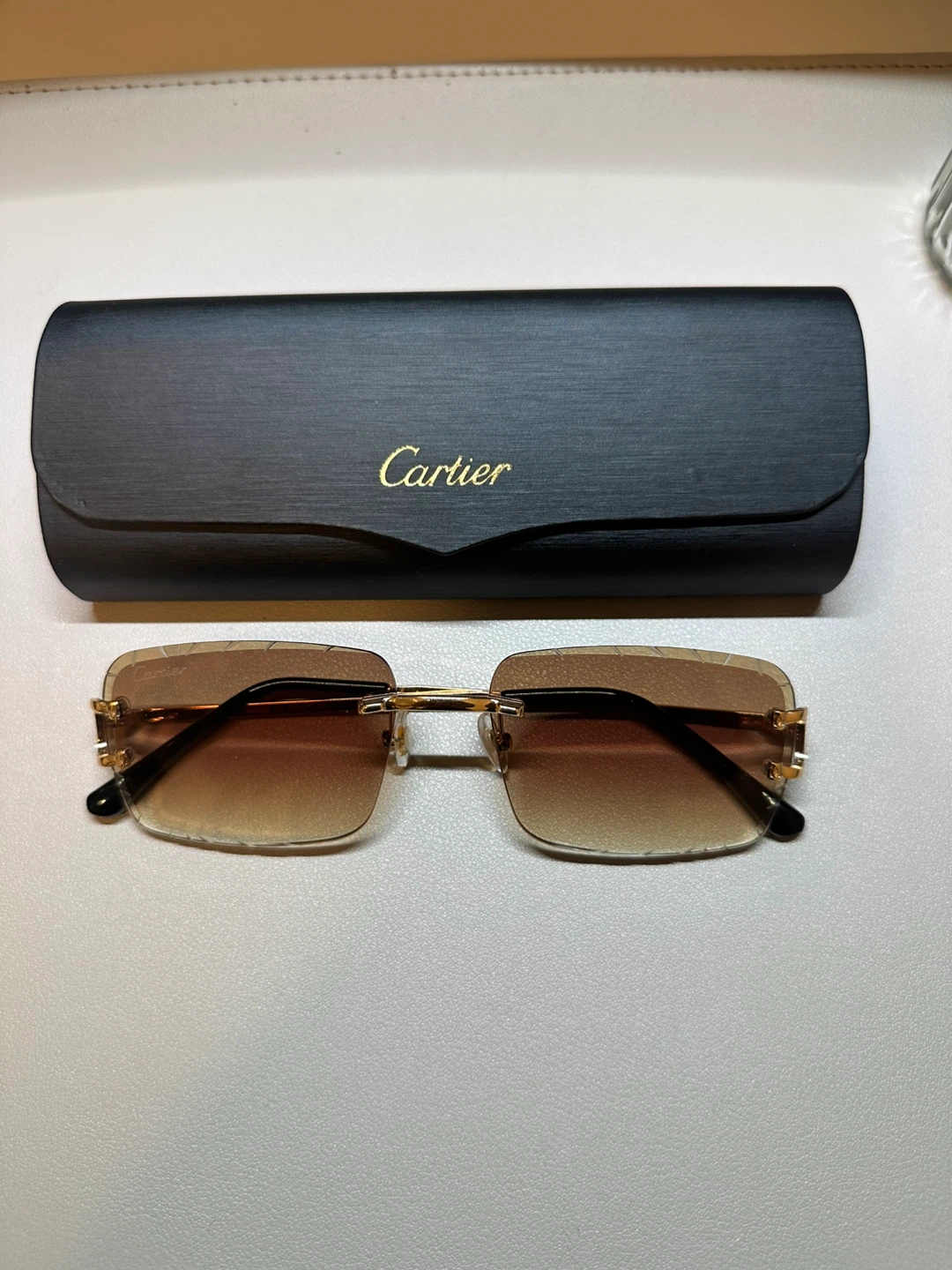 Cartier Rimless Diamond Cut Sunglasses