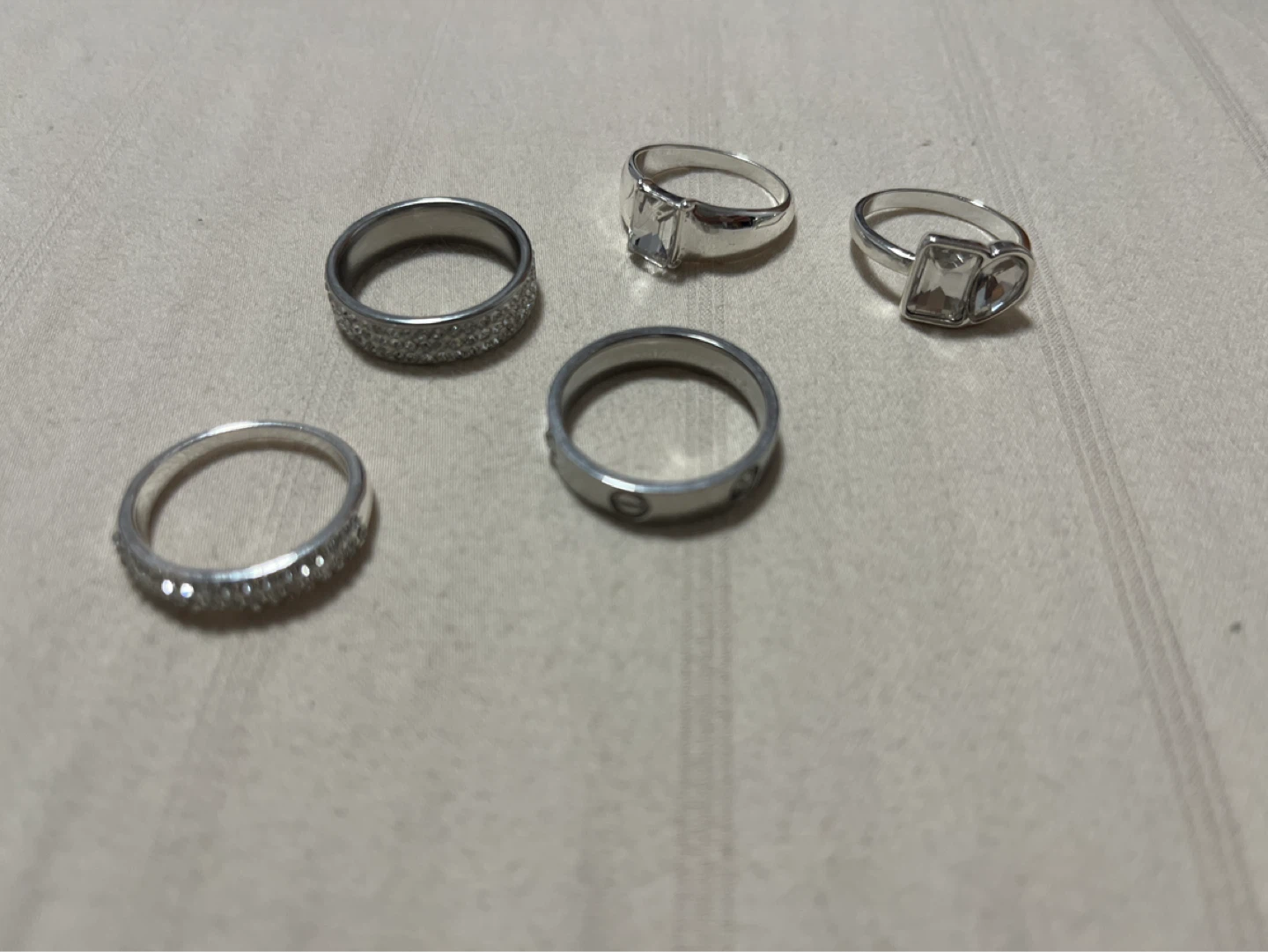 Set of 5 Women's Fashion Rings