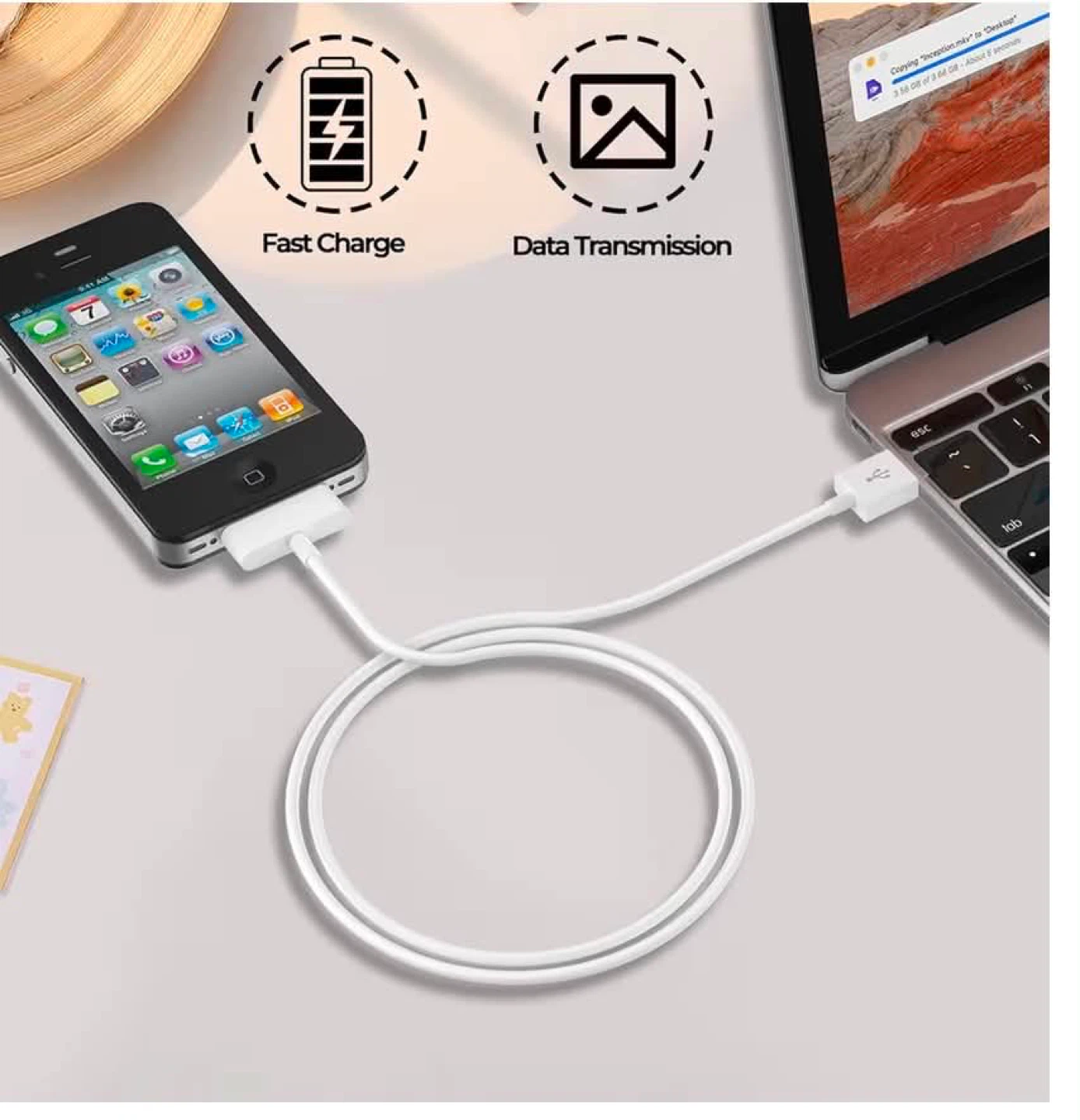Wall charger with 3o pin to USB , new - photo 4
