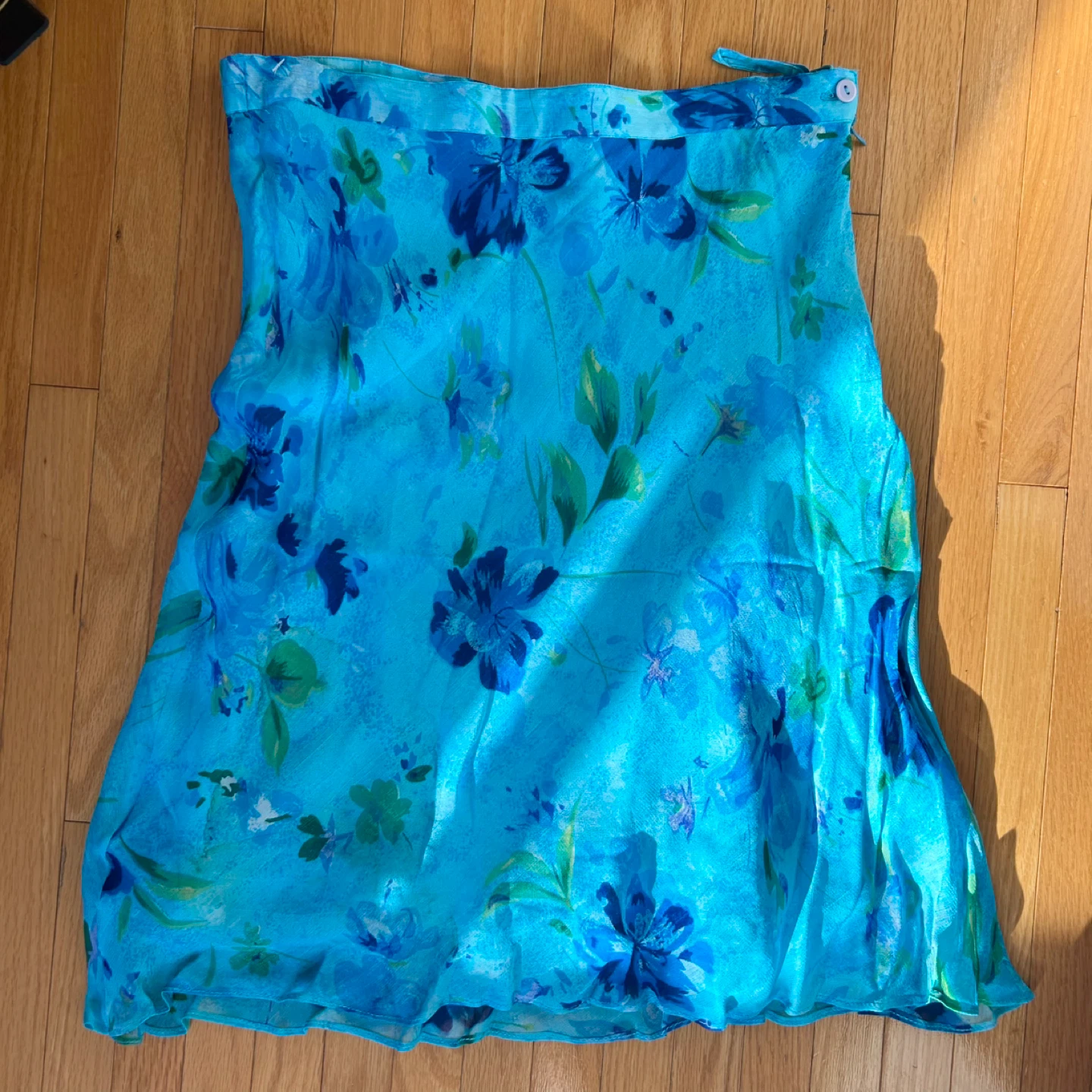 Y2K Blue Floral Midi Skirt - photo 2