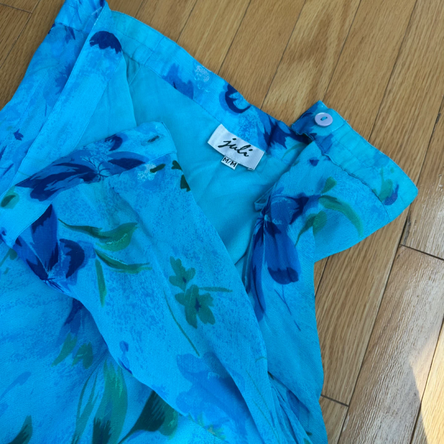 Y2K Blue Floral Midi Skirt - photo 3