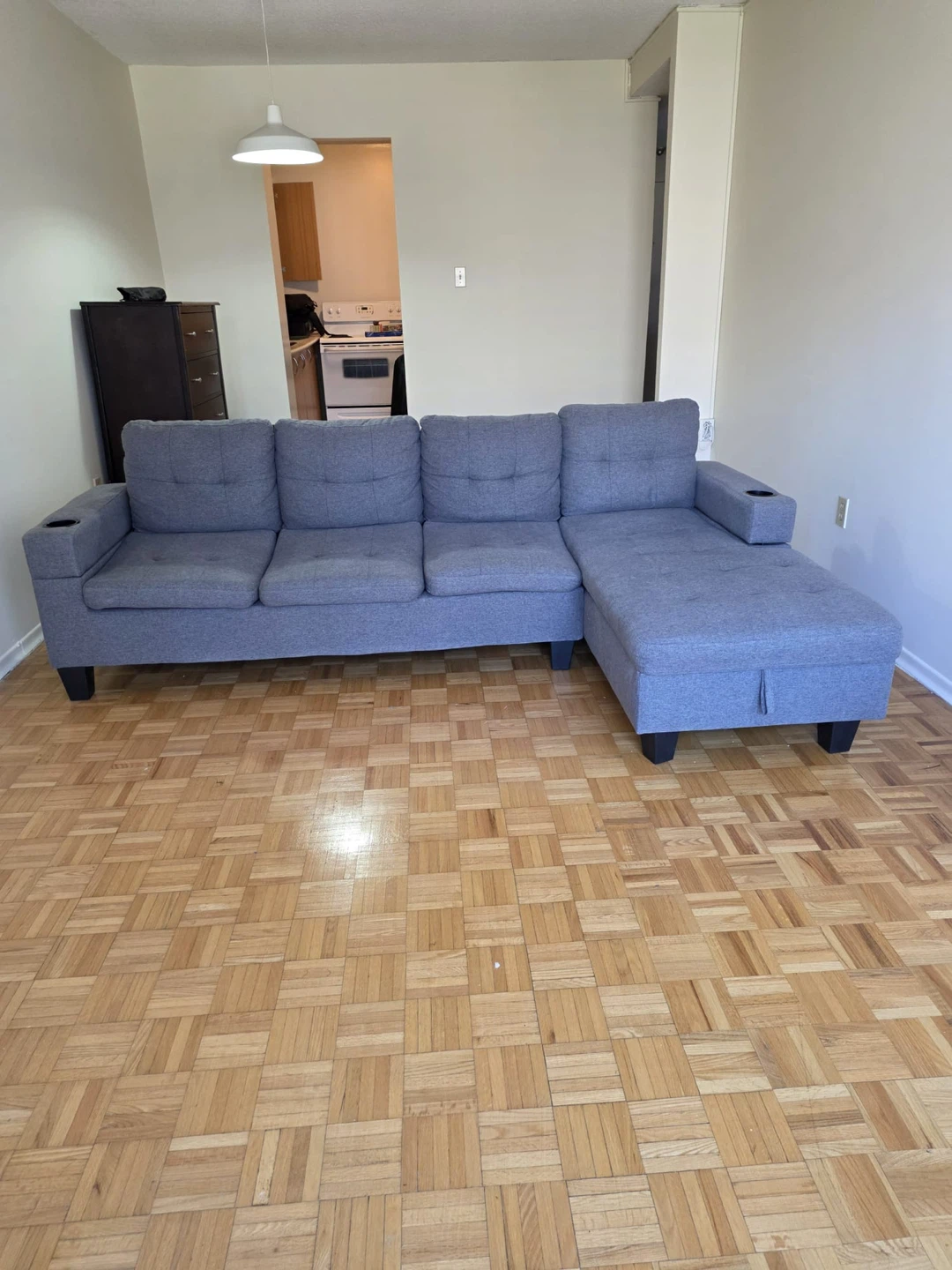 Selacy Furniture Reversible Sectional Sofa - Grey Fabric - photo 2