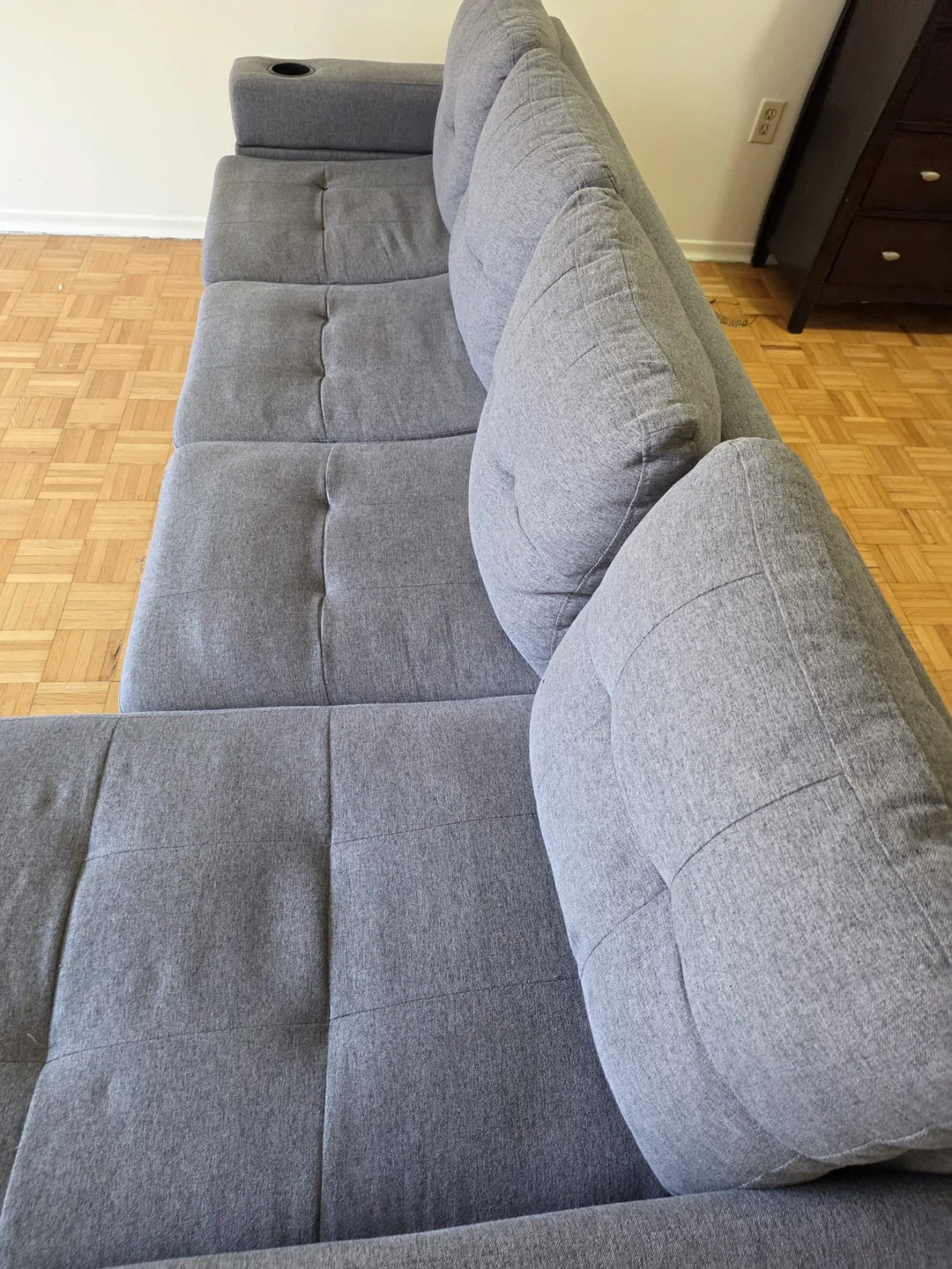 Selacy Furniture Reversible Sectional Sofa - Grey Fabric - photo 5