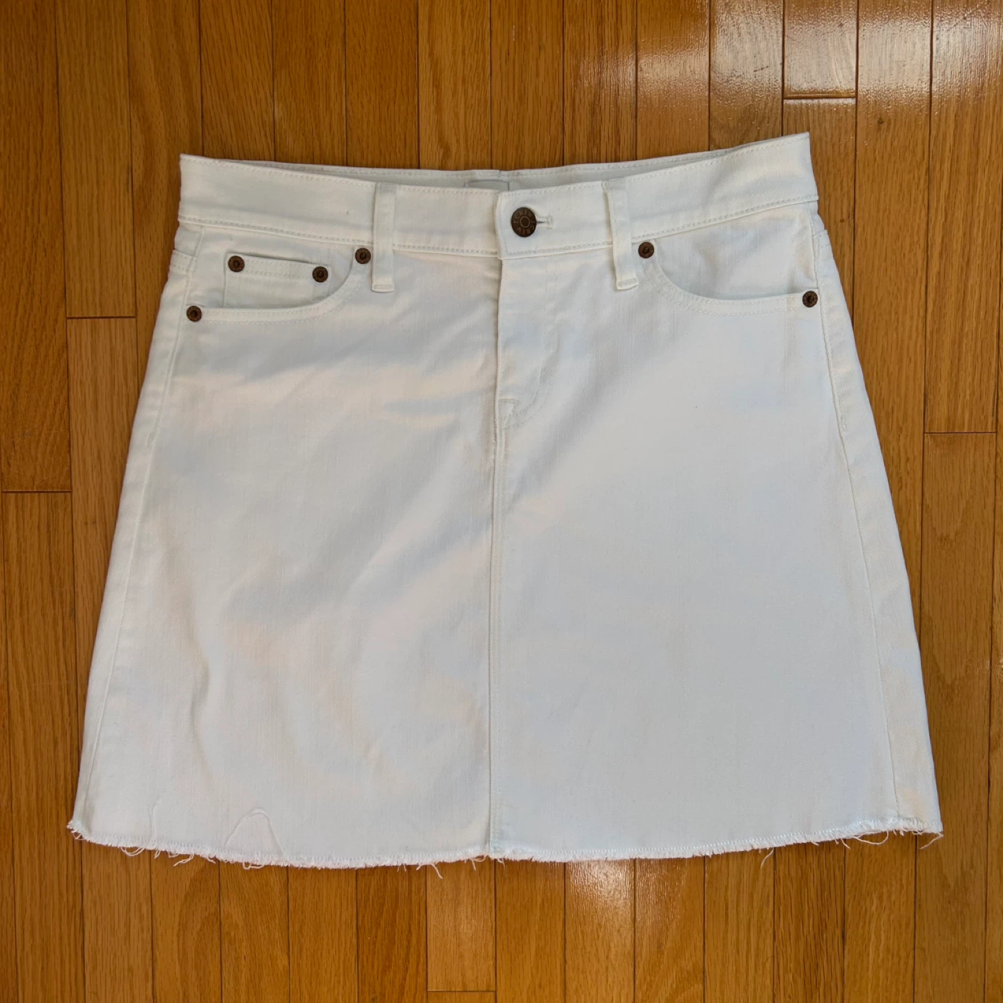 J. Crew White Denim Mini Skirt