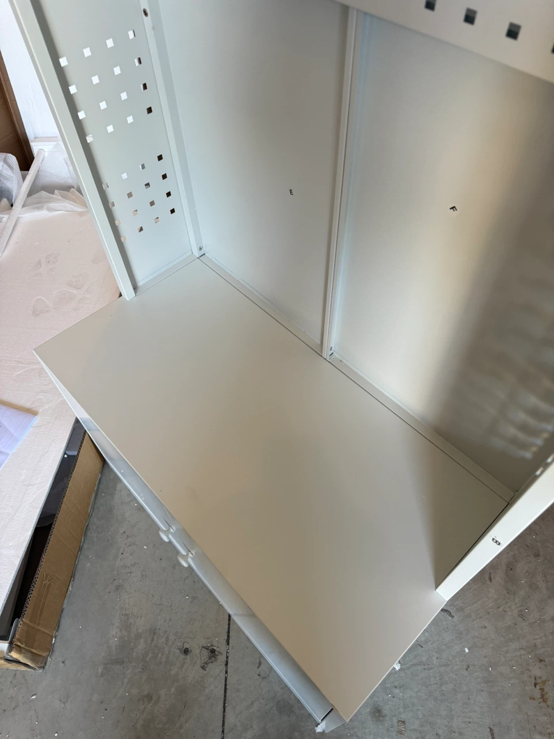 White Metal Storage Cabinet with Bench - photo 3