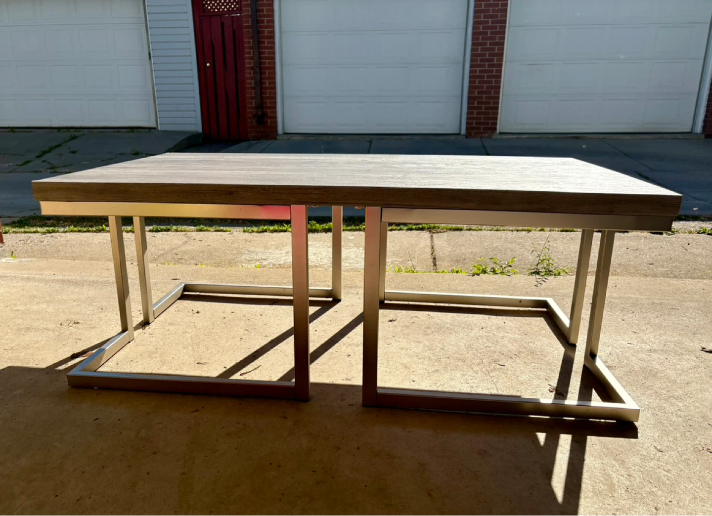 Wood and Metal Coffee Table