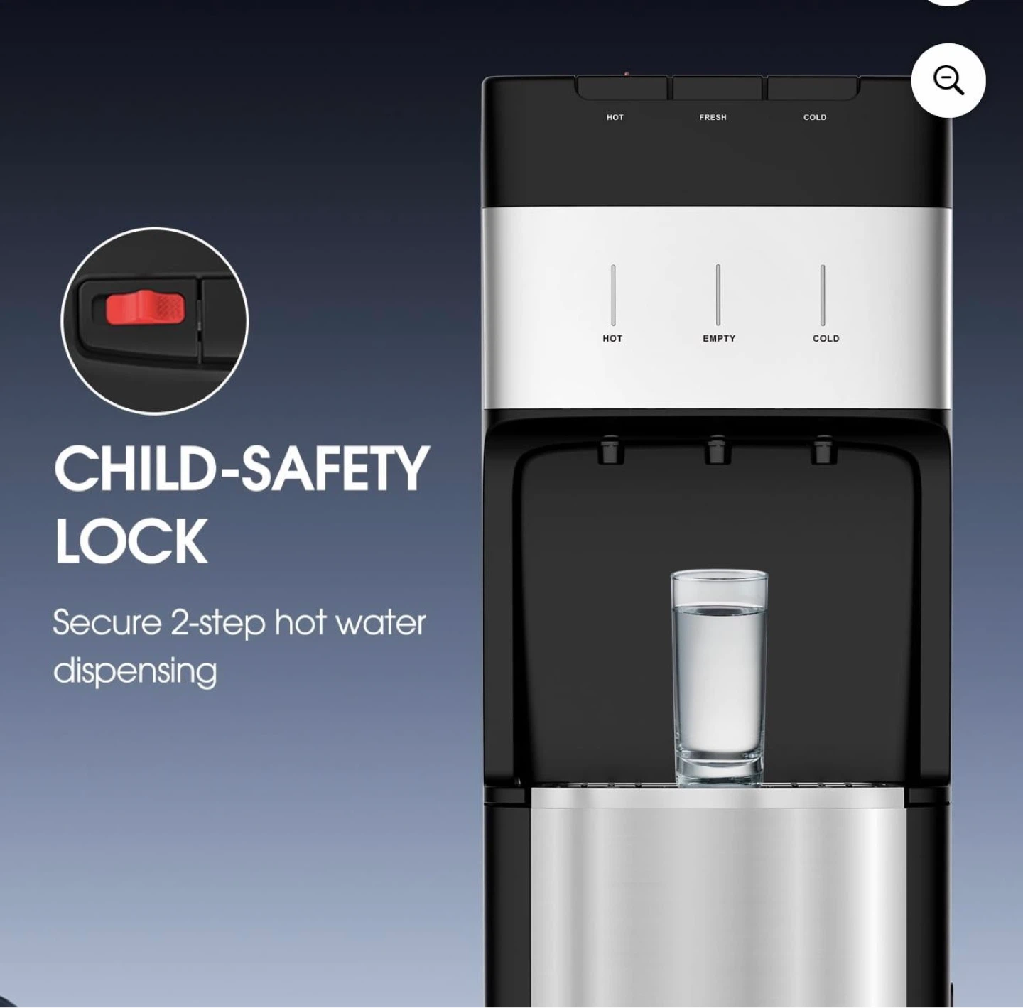 Bottom Loading Water Dispenser - Hot, Fresh, Cold