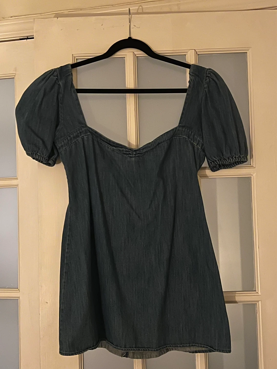 Zara Denim Puff Sleeve Mini Dress - photo 2