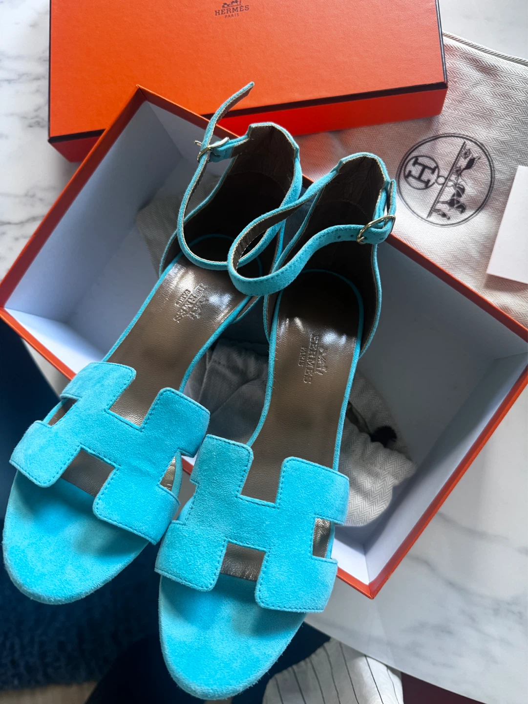Hermès Oran Wedge Sandals - Size 37 - photo 2