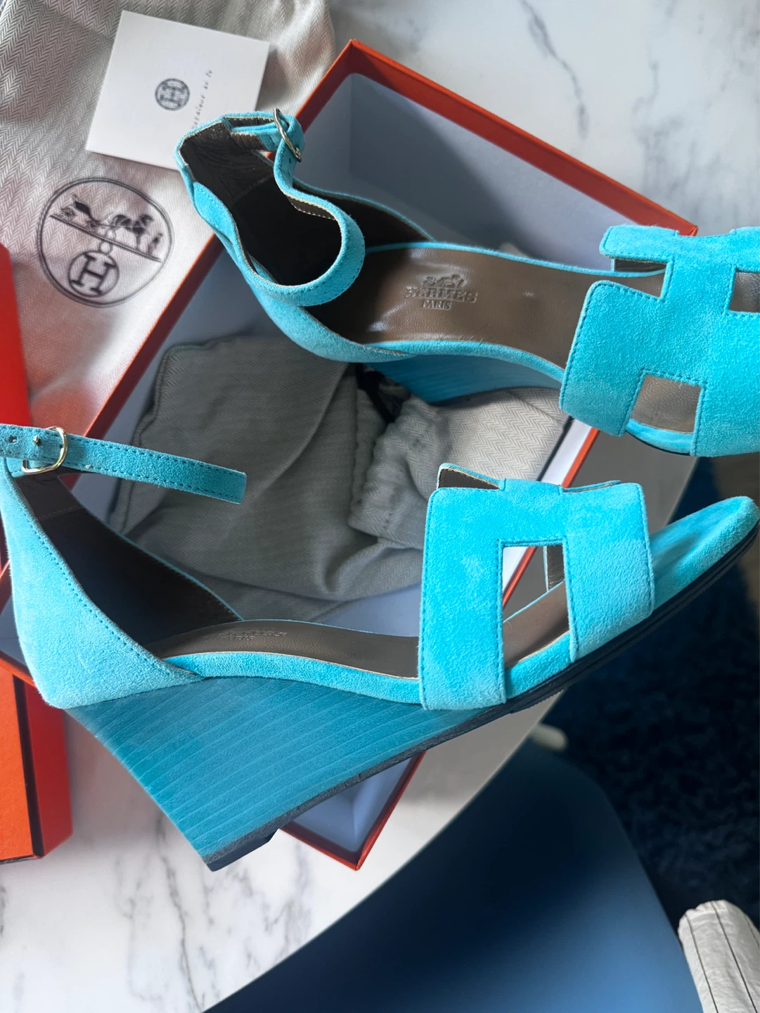 Hermès Oran Wedge Sandals - Size 37