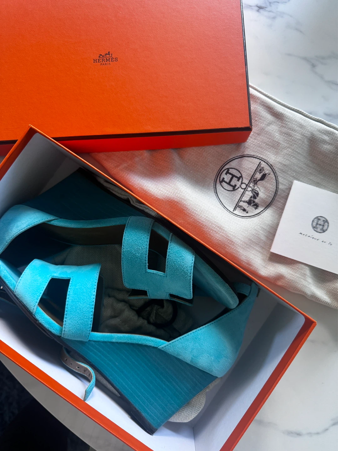 Hermès Oran Wedge Sandals - Size 37 - photo 3