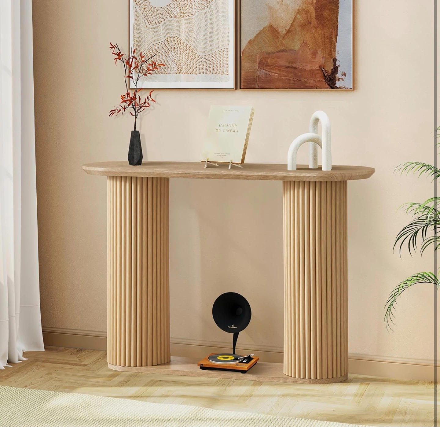 Oval Console Table - Light Wood - photo 5